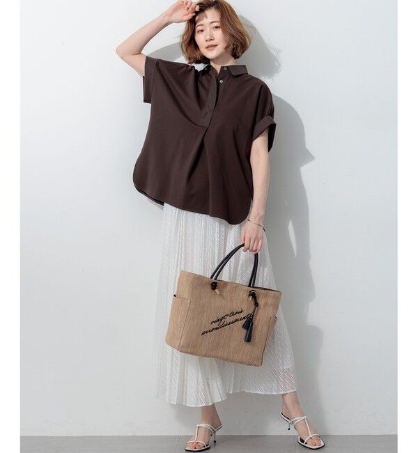 23区「ファインツイストポンチ スキッパー カットソー」|Tシャツ・カットソー|