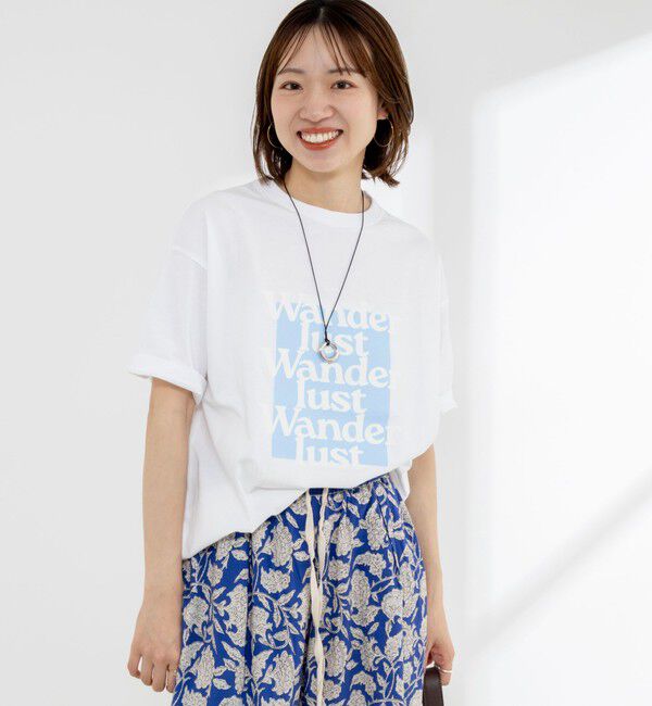 Rie Miller「Wander lustウォッシャブルワイドシルエットプリントTシャツ」|Tシャツ・カットソー|