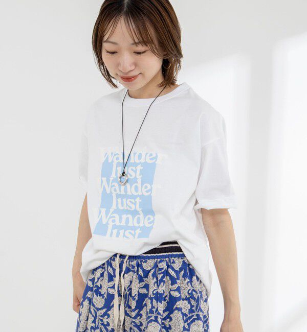 Rie Miller「Wander lustウォッシャブルワイドシルエットプリントTシャツ」|Tシャツ・カットソー|