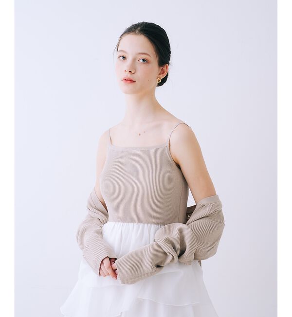 SELFIST「【kariさんコラボ】新色追加！カーディガン&times;ニットドッキングチュールワンピース」|ワンピース|