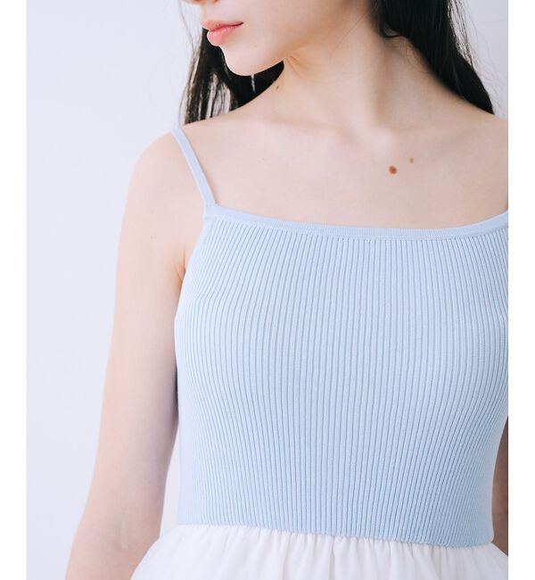 SELFIST「【kariさんコラボ】新色追加！カーディガン&times;ニットドッキングチュールワンピース」|ワンピース|