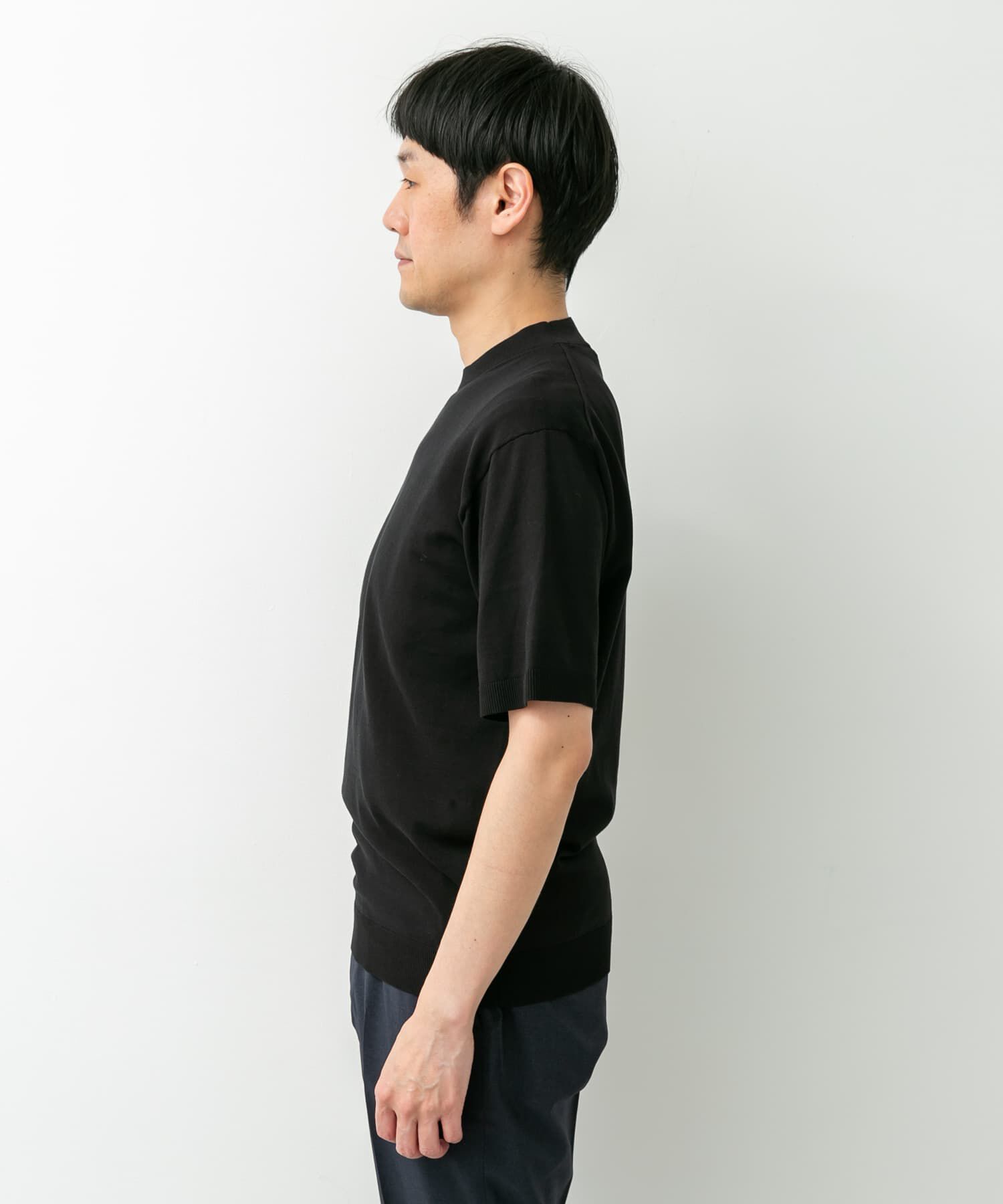 URBAN RESEARCH DOORS「LIFE STYLE TAILOR　ハイゲージクルーネック半袖ニット」|シャツ・ブラウス|