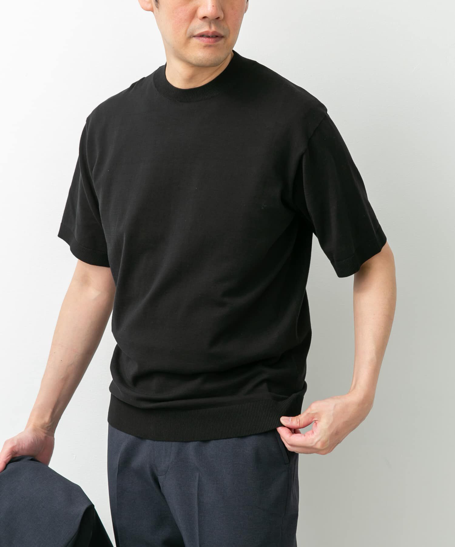 URBAN RESEARCH DOORS「LIFE STYLE TAILOR　ハイゲージクルーネック半袖ニット」|シャツ・ブラウス|