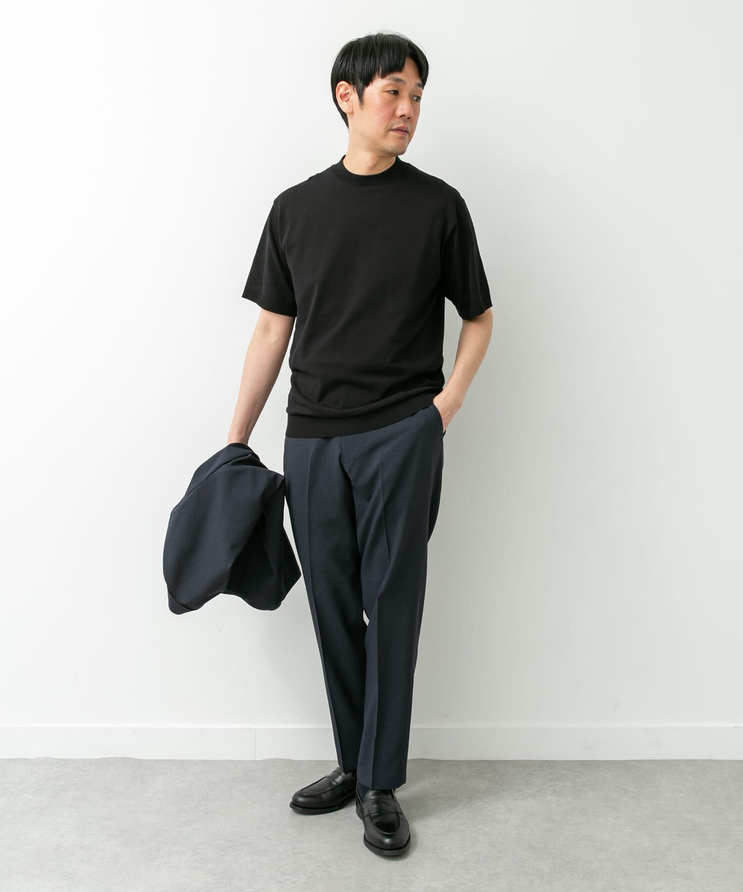 URBAN RESEARCH DOORS「LIFE STYLE TAILOR　ハイゲージクルーネック半袖ニット」|シャツ・ブラウス|