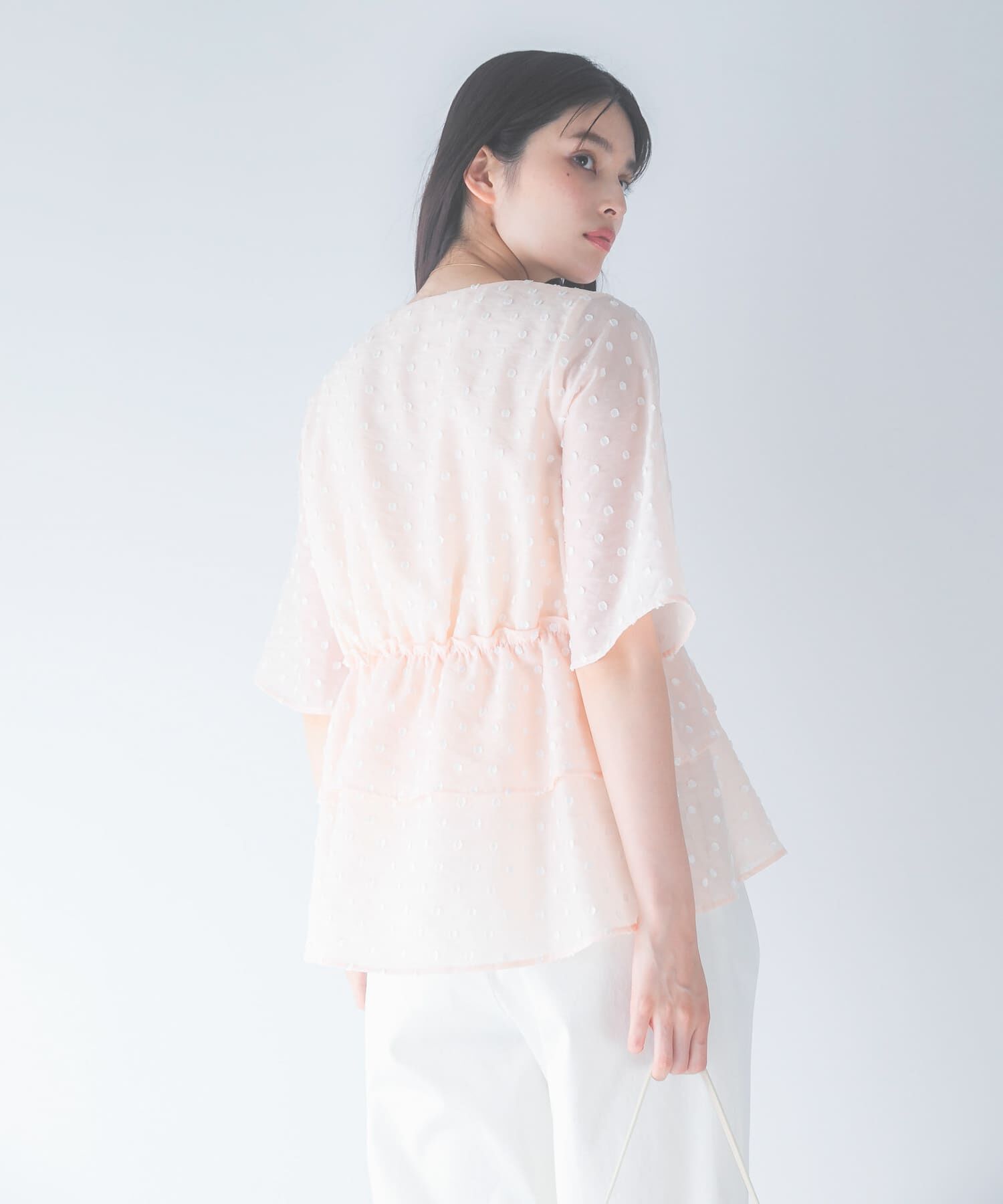 URBAN RESEARCH ROSSO「『WEB限定』ジャガードペプラムブラウス」|シャツ・ブラウス|