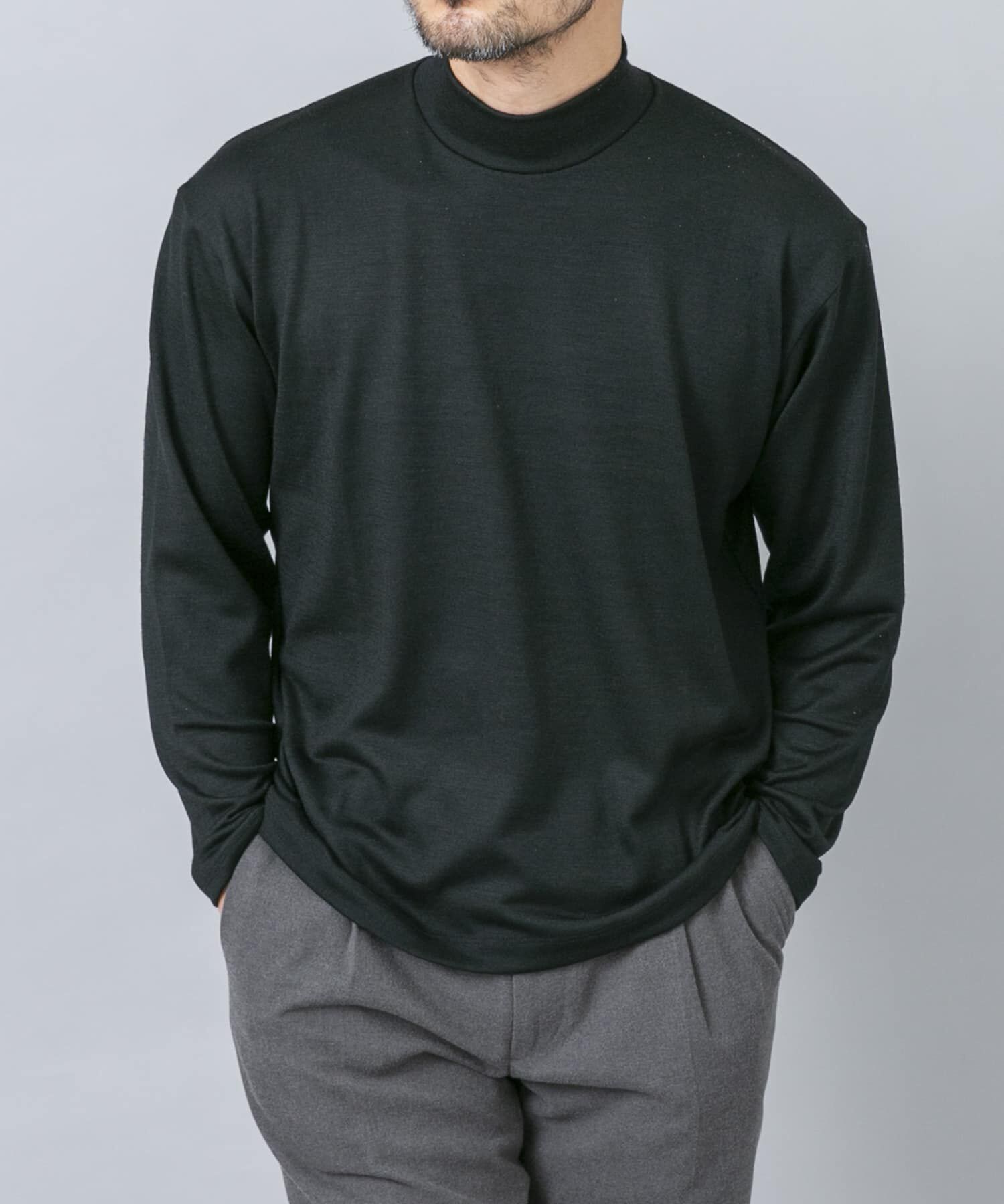 URBAN RESEARCH ROSSO「『マシンウォッシャブル』ハイクオリティウールモックネックTシャツ」|Tシャツ・カットソー|