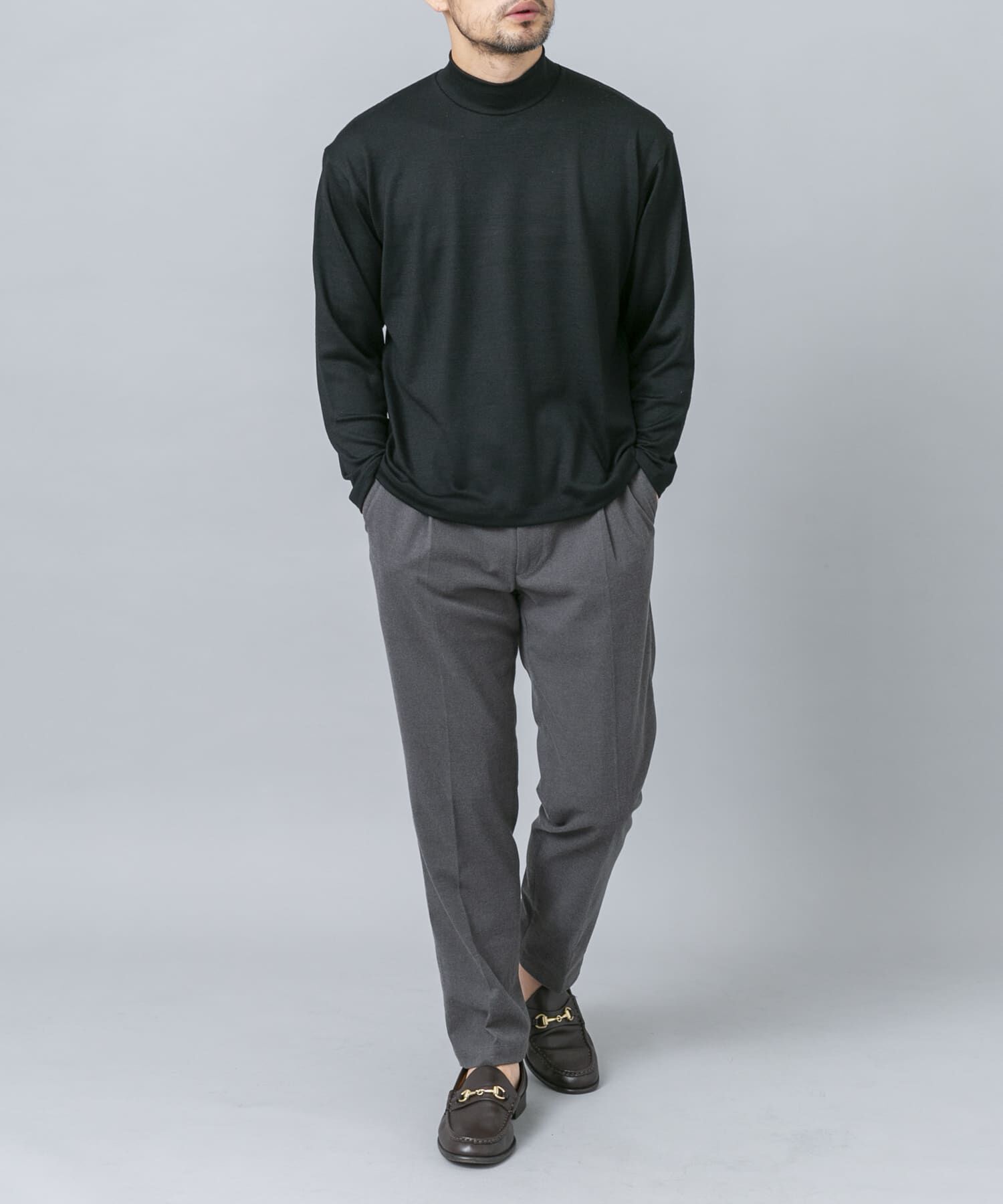 URBAN RESEARCH ROSSO「『マシンウォッシャブル』ハイクオリティウールモックネックTシャツ」|Tシャツ・カットソー|
