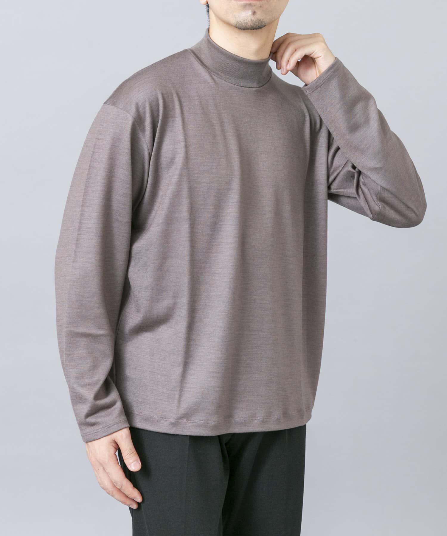 URBAN RESEARCH ROSSO「『マシンウォッシャブル』ハイクオリティウールモックネックTシャツ」|Tシャツ・カットソー|