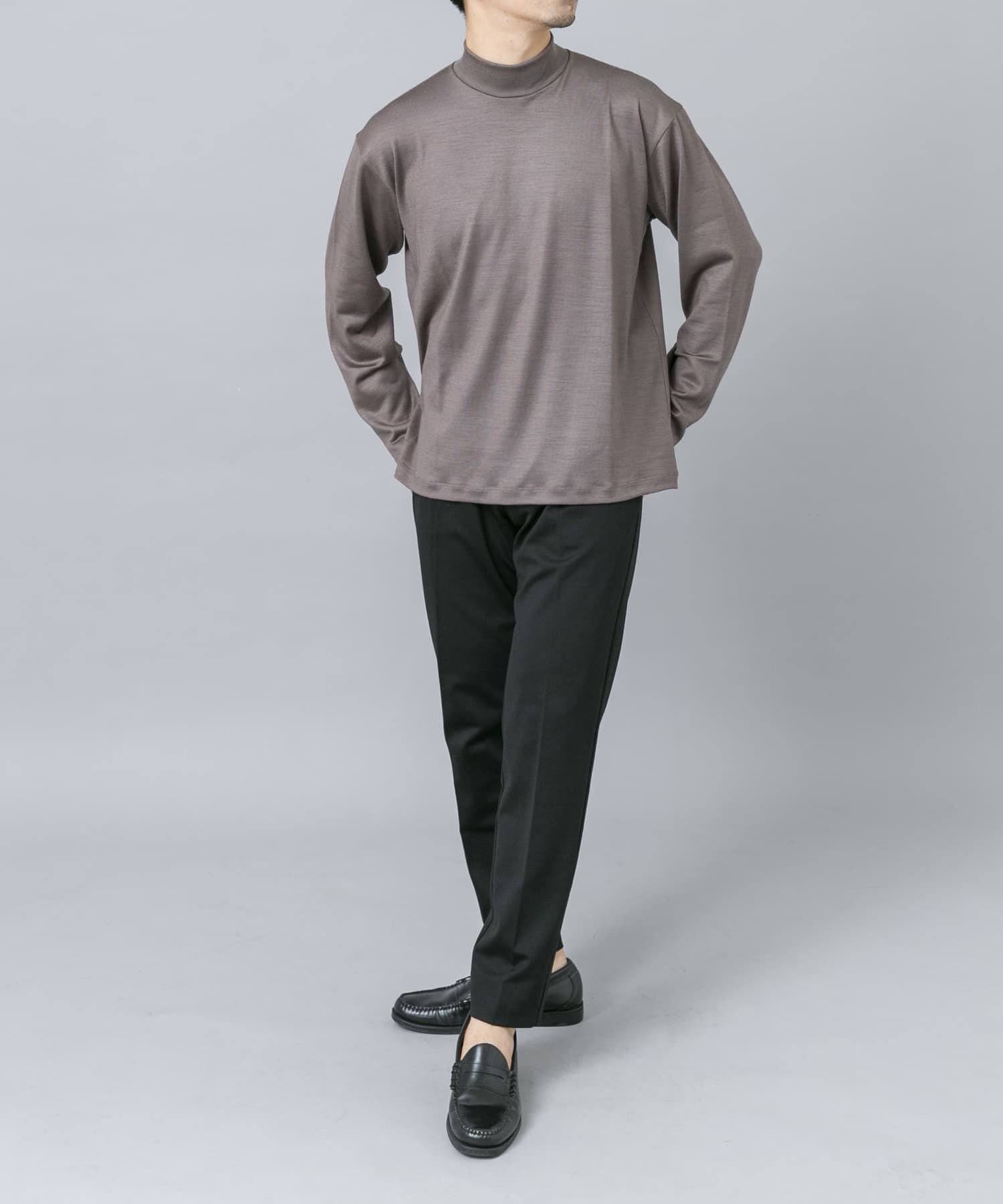 URBAN RESEARCH ROSSO「『マシンウォッシャブル』ハイクオリティウールモックネックTシャツ」|Tシャツ・カットソー|