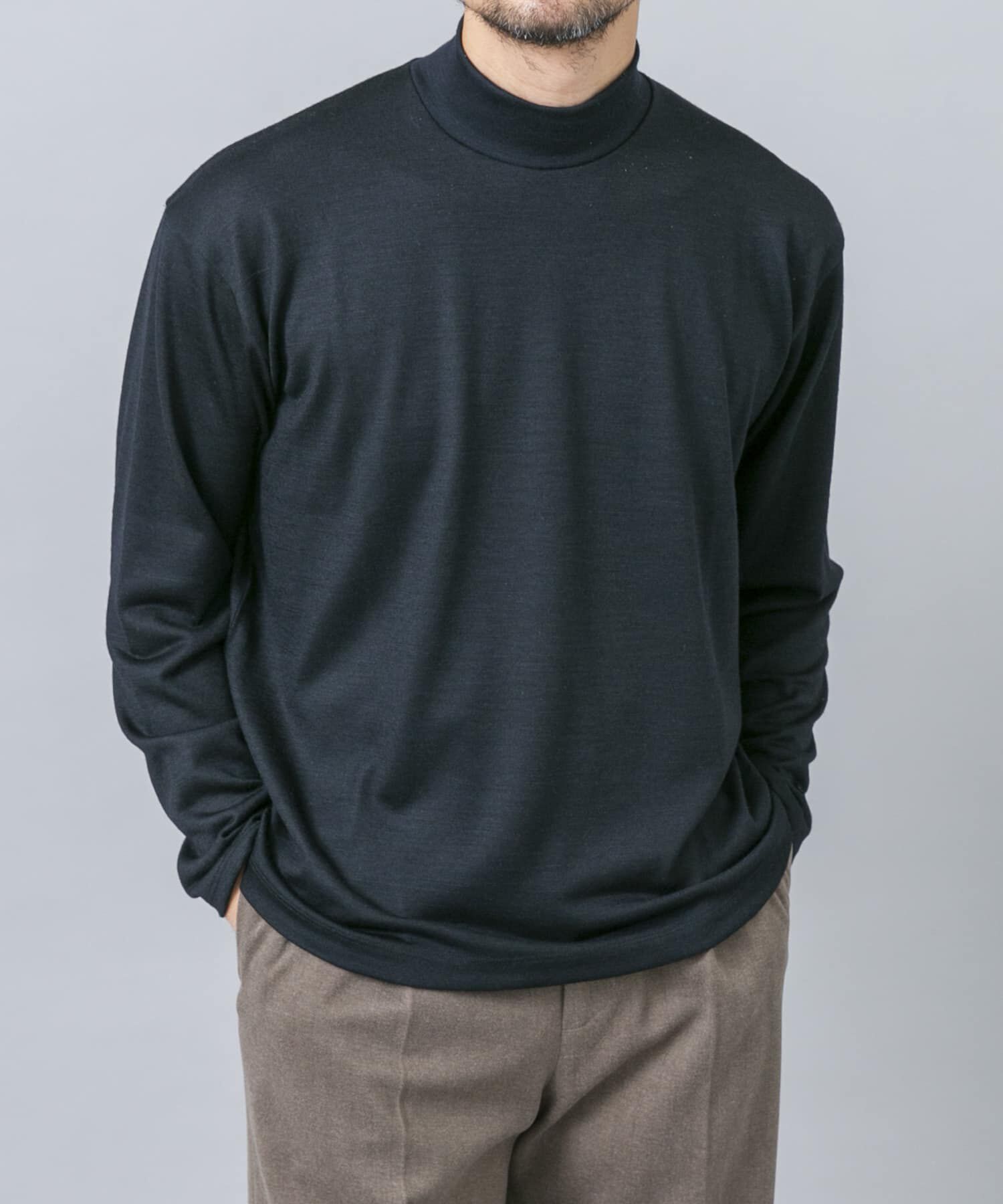 URBAN RESEARCH ROSSO「『マシンウォッシャブル』ハイクオリティウールモックネックTシャツ」|Tシャツ・カットソー|