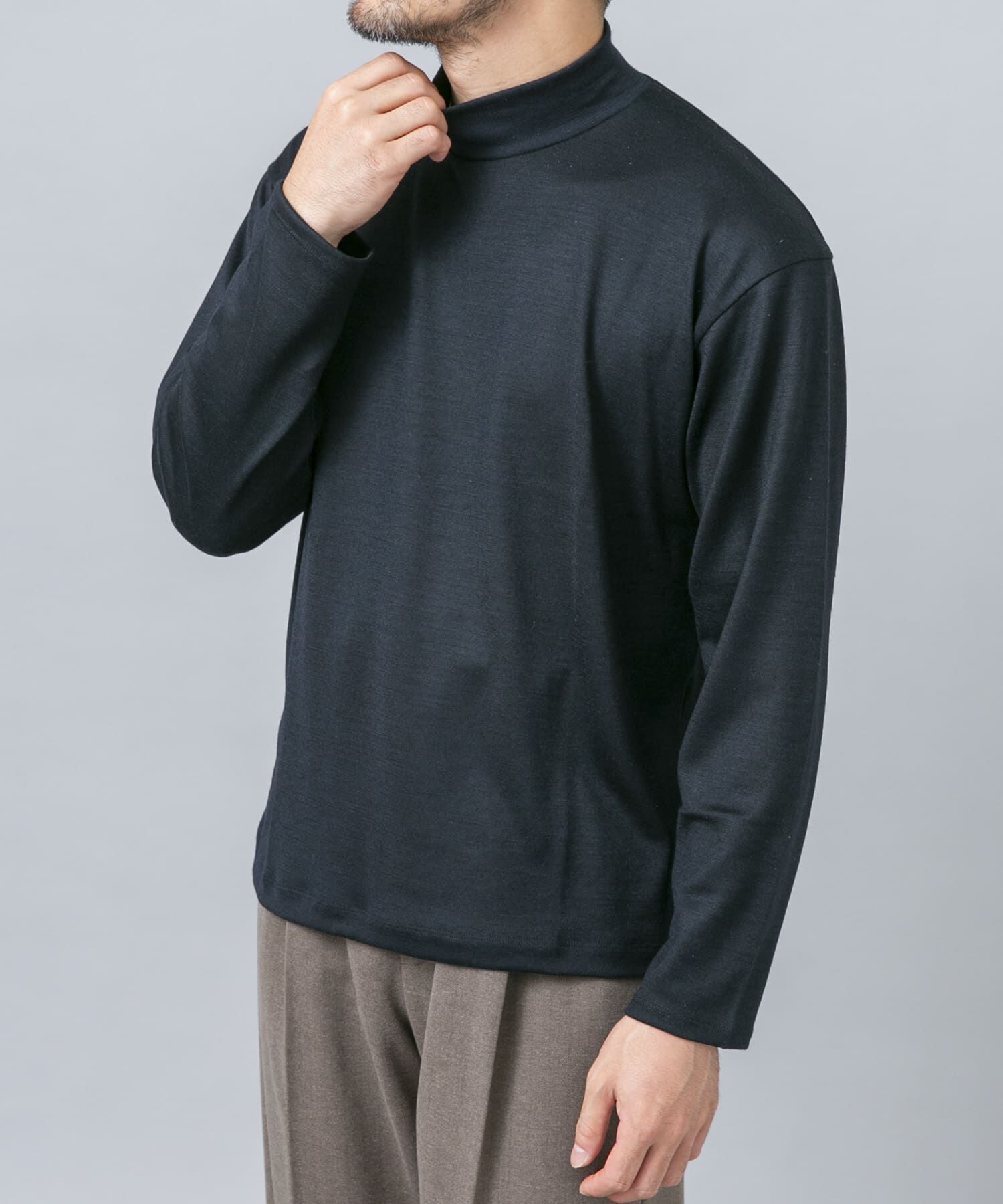URBAN RESEARCH ROSSO「『マシンウォッシャブル』ハイクオリティウールモックネックTシャツ」|Tシャツ・カットソー|
