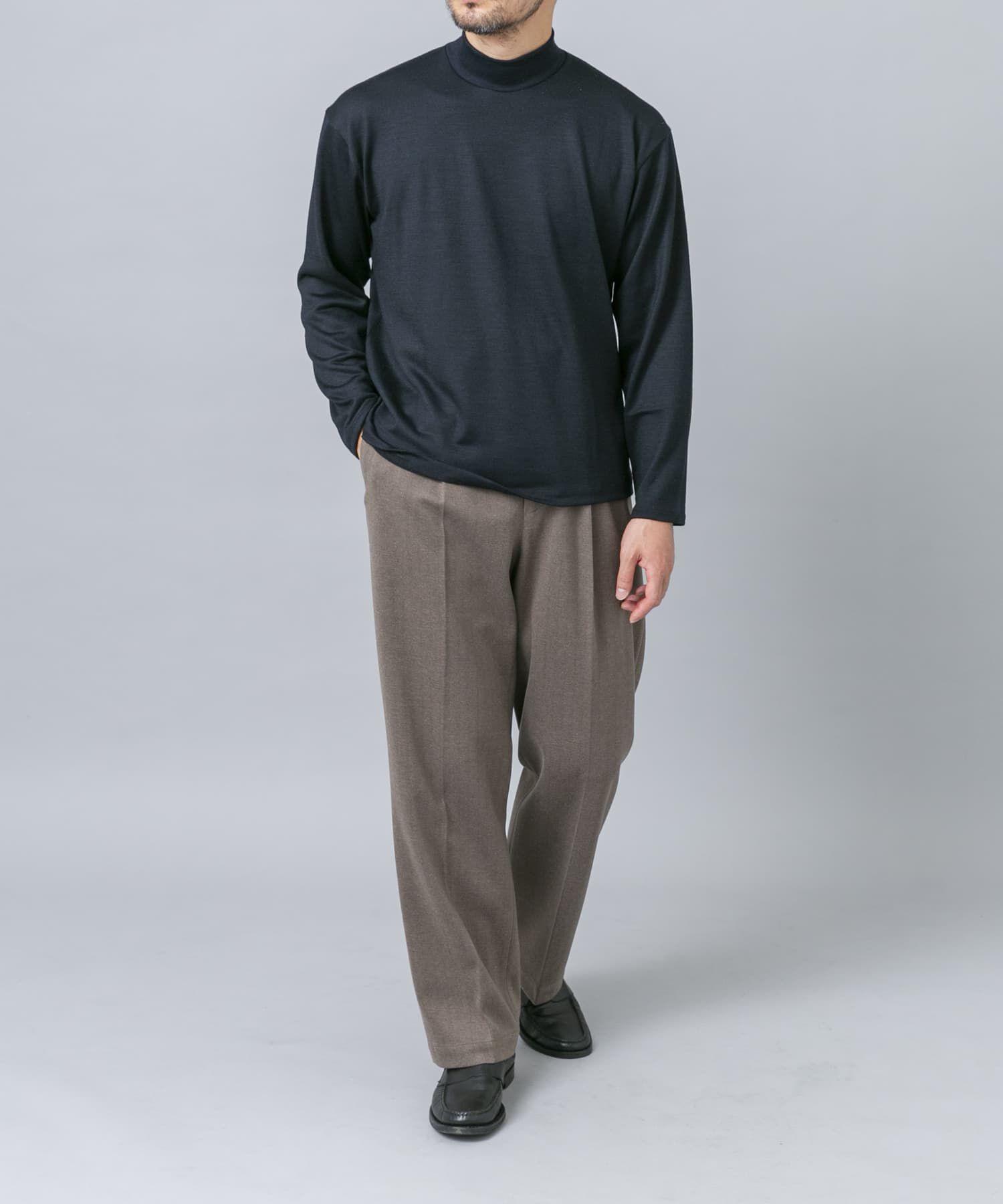 URBAN RESEARCH ROSSO「『マシンウォッシャブル』ハイクオリティウールモックネックTシャツ」|Tシャツ・カットソー|