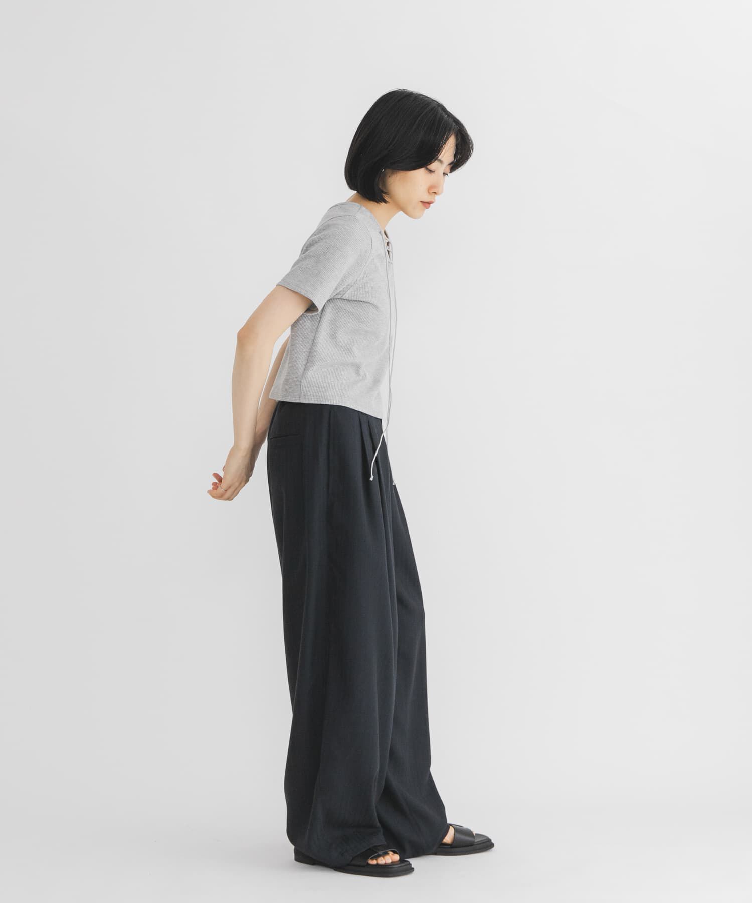  「2WAYレースアップトップス」|Tシャツ・カットソー|