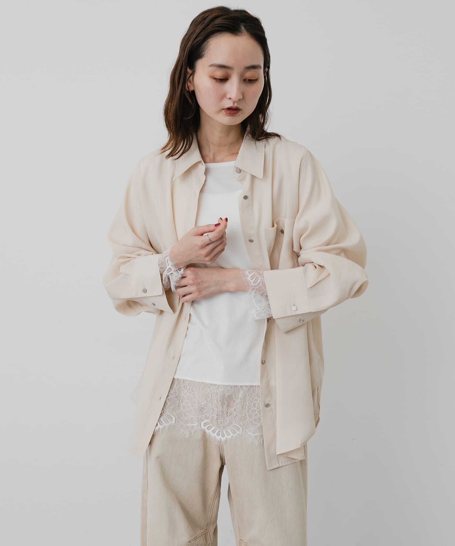 SENSE OF PLACE by URBAN RESEARCH「保湿レースヘムレイヤードカットソー」|Tシャツ・カットソー|