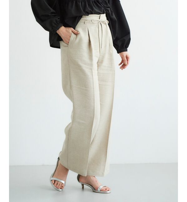 le.coeur blanc「Perle Peche ラメウエストリボンパンツ」|その他|