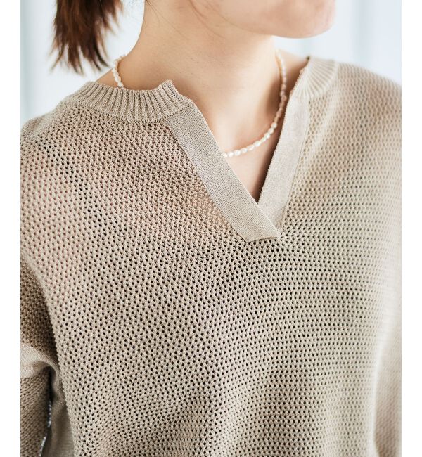 le.coeur blanc「ラメスキッパーメッシュニット」|ニット・セーター|