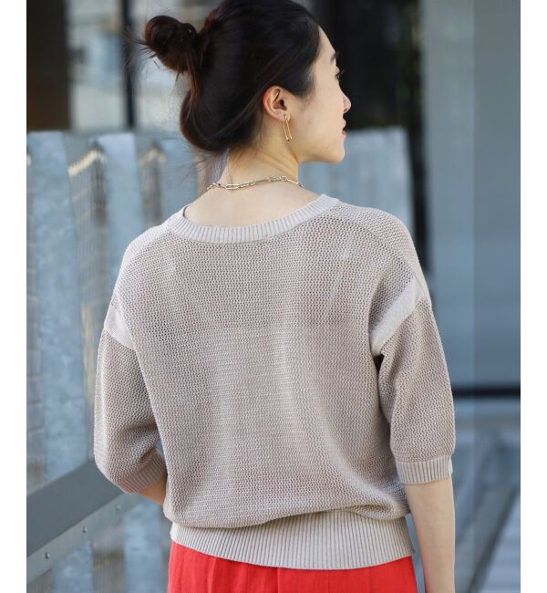 le.coeur blanc「ラメスキッパーメッシュニット」|ニット・セーター|