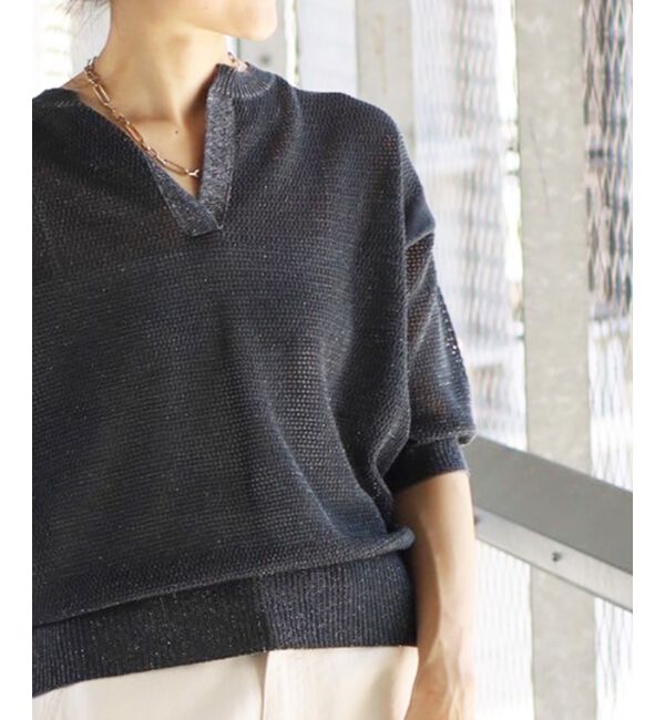 le.coeur blanc「ラメスキッパーメッシュニット」|ニット・セーター|