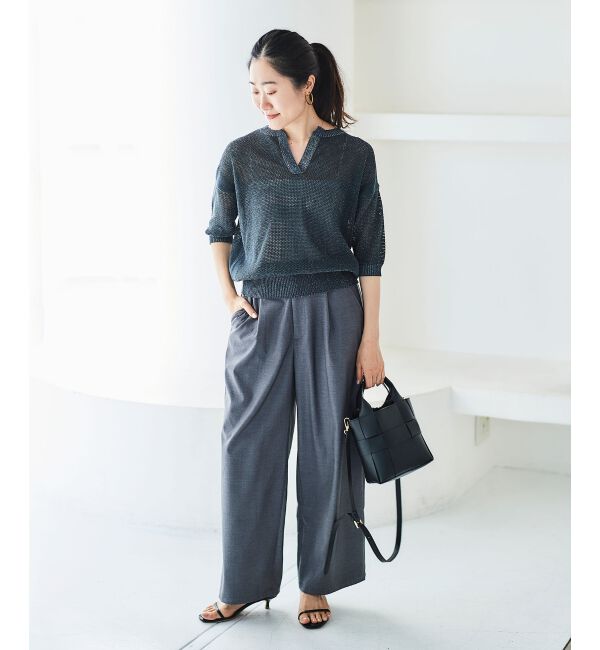 le.coeur blanc「ラメスキッパーメッシュニット」|ニット・セーター|