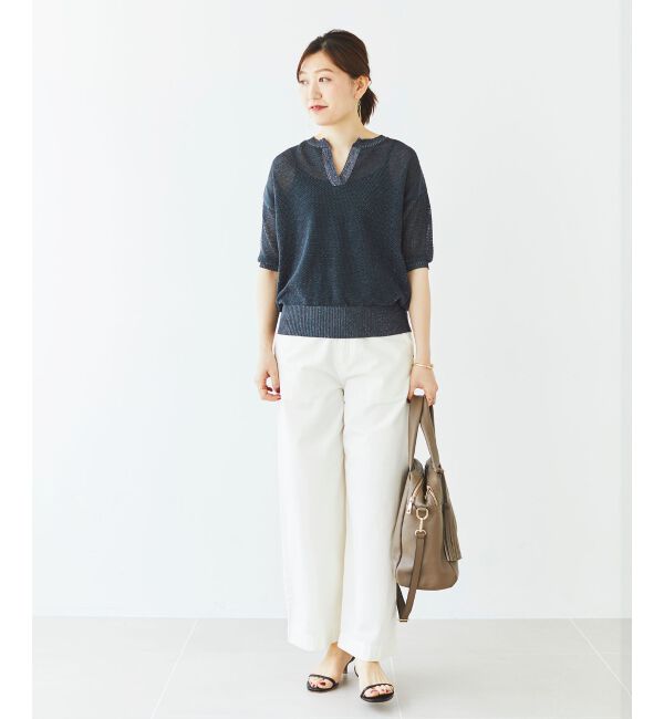 le.coeur blanc「ラメスキッパーメッシュニット」|ニット・セーター|