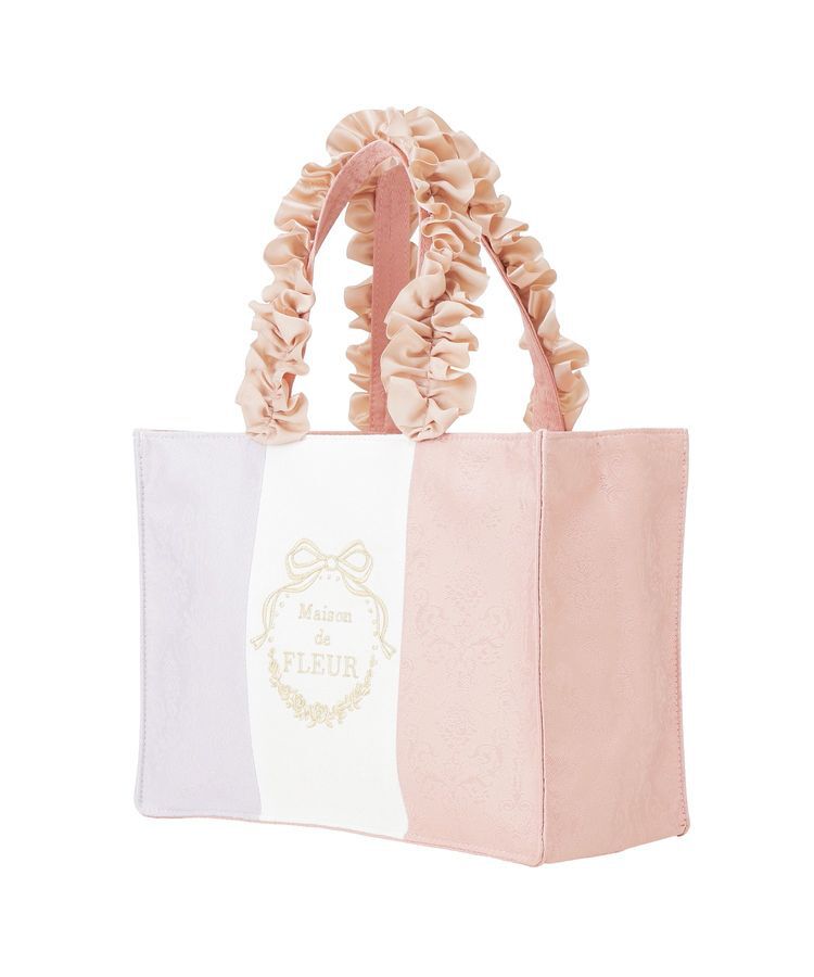 Maison de FLEUR「トリコロールフリルハンドルトートバッグ」|トートバッグ|