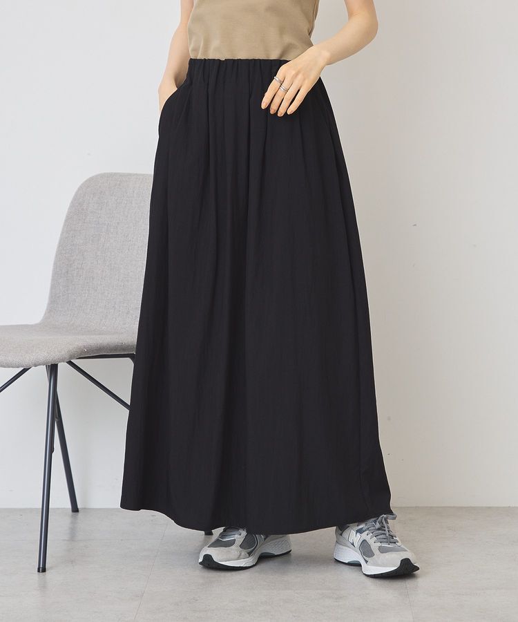 AMERICAN HOLIC「ギャザーナイロンナロースカート」|スカート|Black