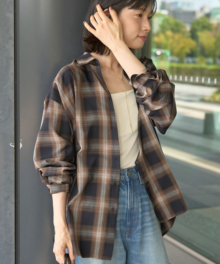 AMERICAN HOLIC「【WEB限定】イージーケアチェックシャツ」|シャツ・ブラウス|Black