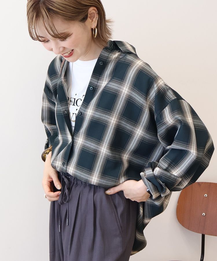 AMERICAN HOLIC「【WEB限定】イージーケアチェックシャツ」|シャツ・ブラウス|Green