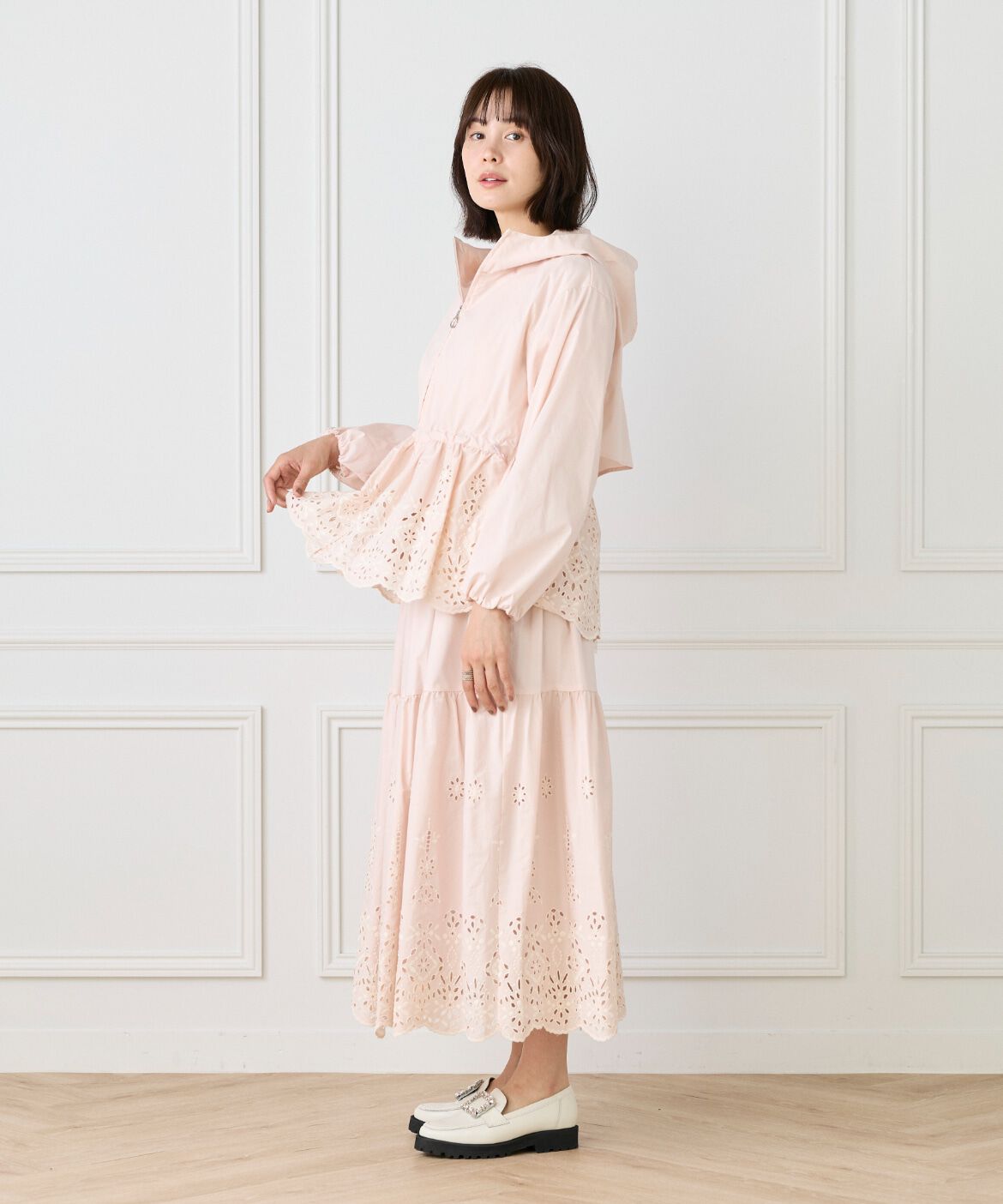 Maglie le cassetto「《大きいｻｲｽﾞ》ﾗｯｼｭｶﾞｰﾄﾞﾚｰｽｽｶｰﾄ《M Maglie le cassetto  」|フレア|