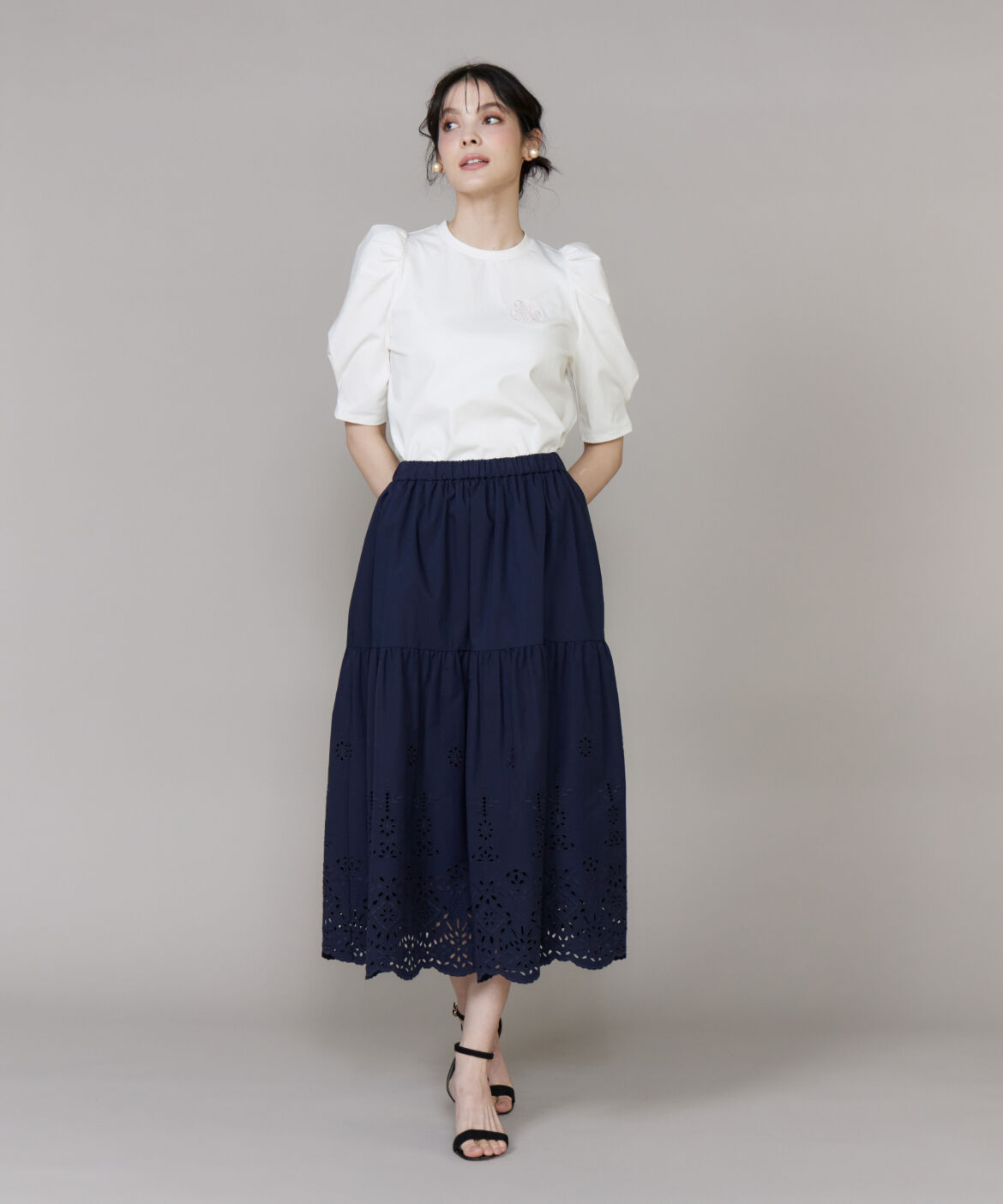 Maglie le cassetto「《大きいｻｲｽﾞ》ﾗｯｼｭｶﾞｰﾄﾞﾚｰｽｽｶｰﾄ《M Maglie le cassetto  」|フレア|