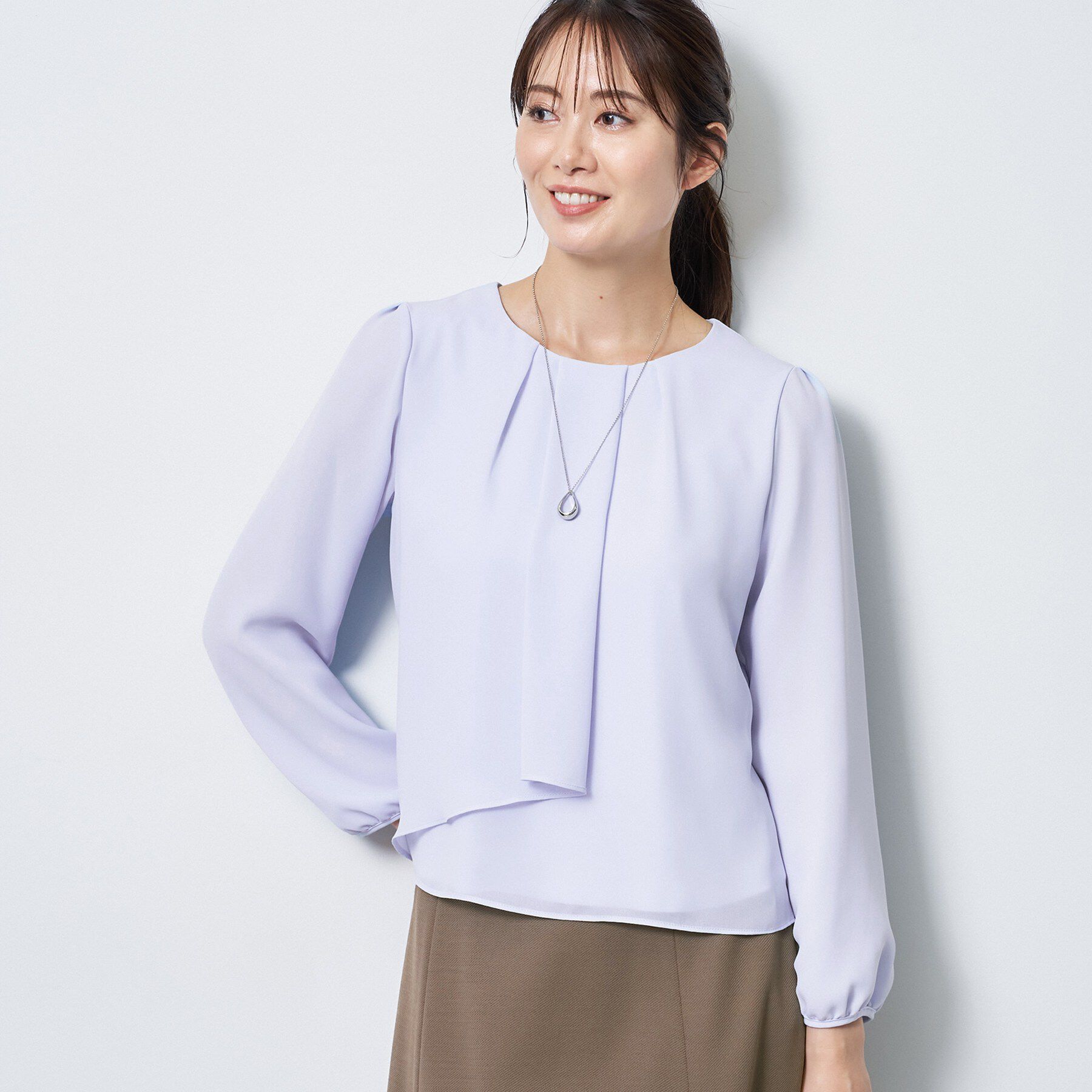 Reflect「【通勤／セレモニー】クルーネック シフォンブラウス」|シャツ・ブラウス|