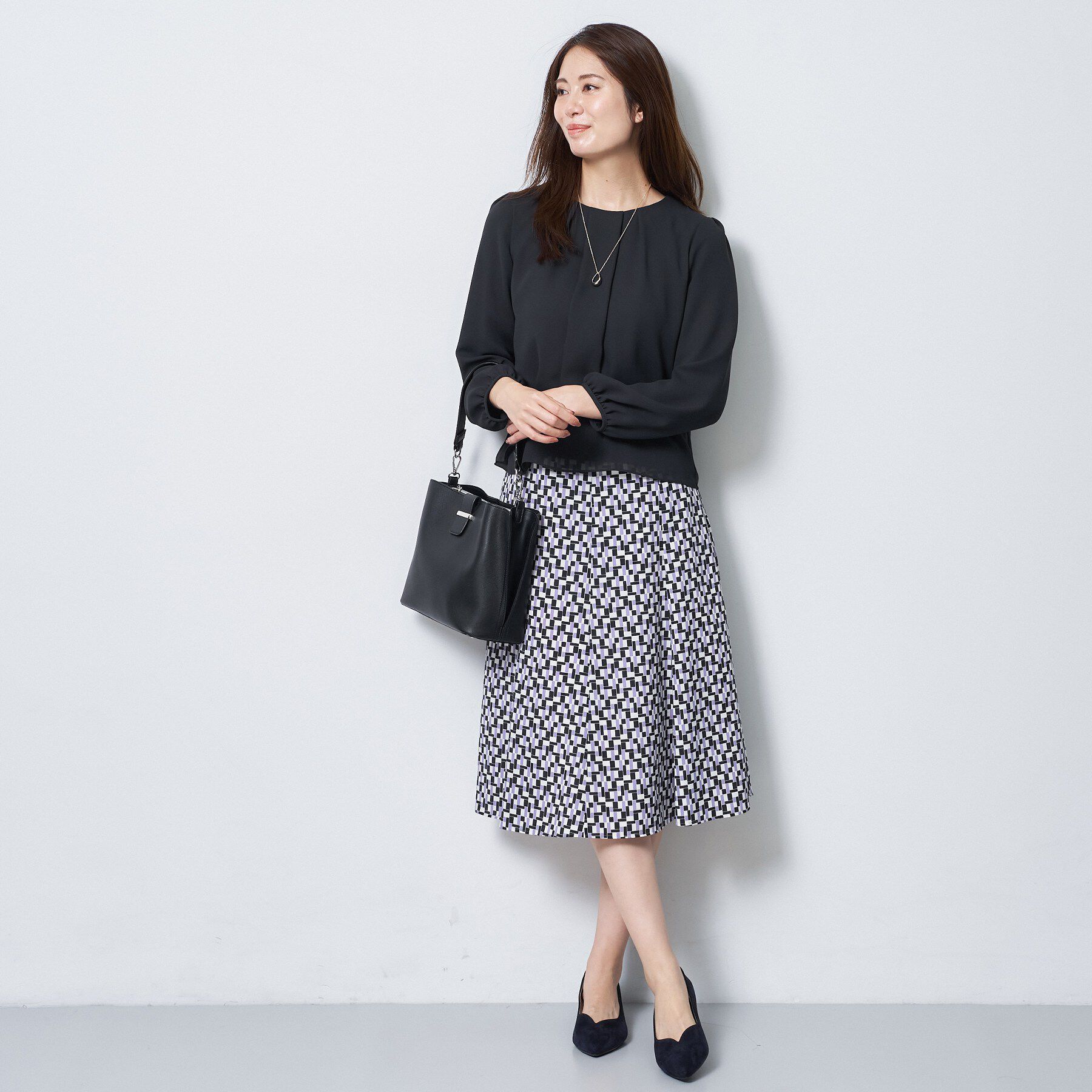 Reflect「【通勤／セレモニー】クルーネック シフォンブラウス」|シャツ・ブラウス|