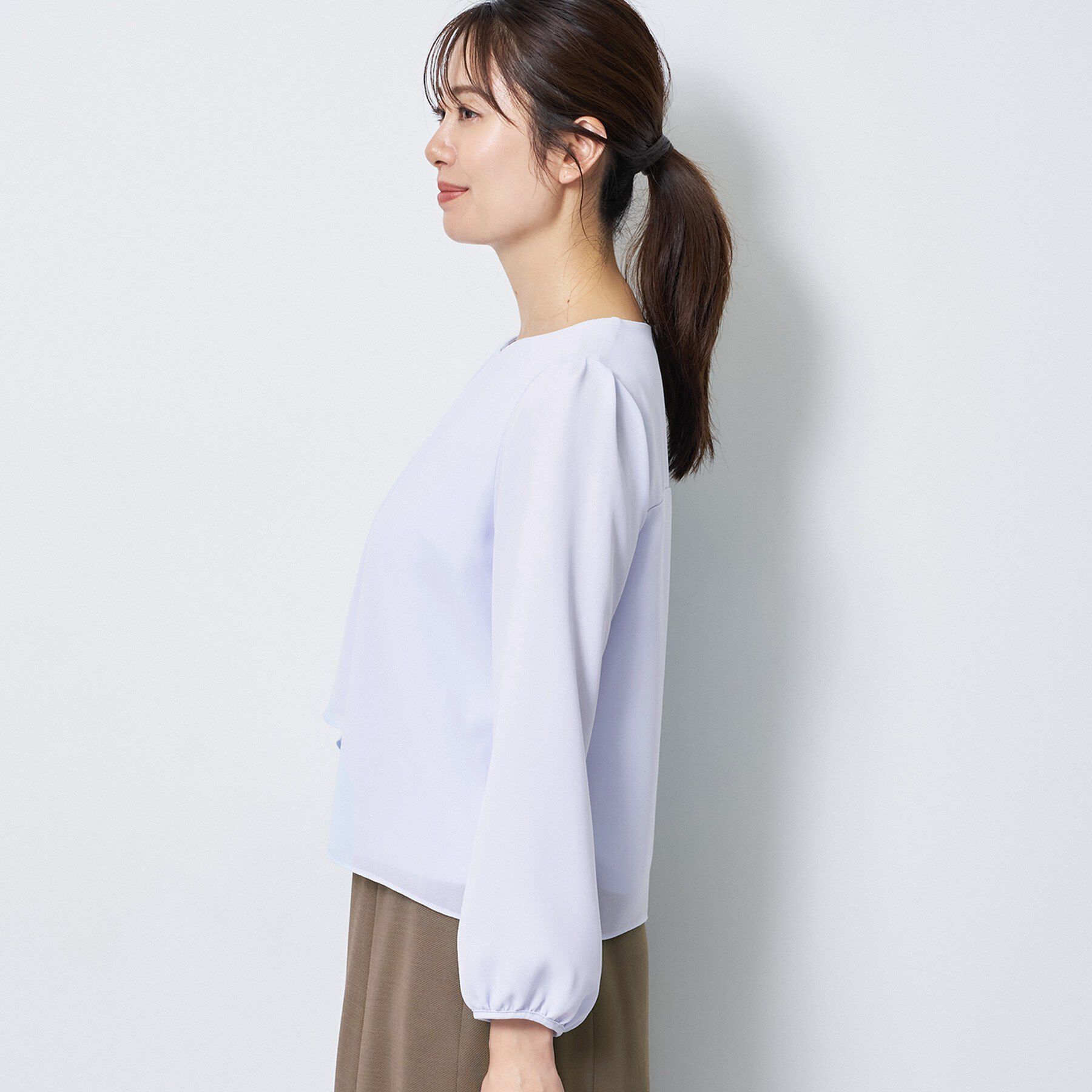 Reflect「【通勤／セレモニー】クルーネック シフォンブラウス」|シャツ・ブラウス|
