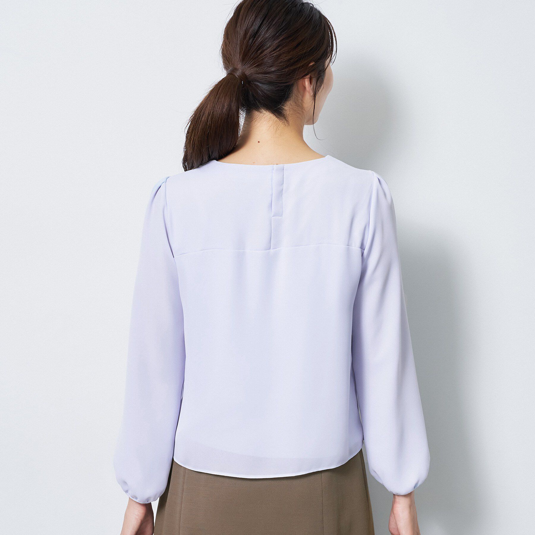 Reflect「【通勤／セレモニー】クルーネック シフォンブラウス」|シャツ・ブラウス|