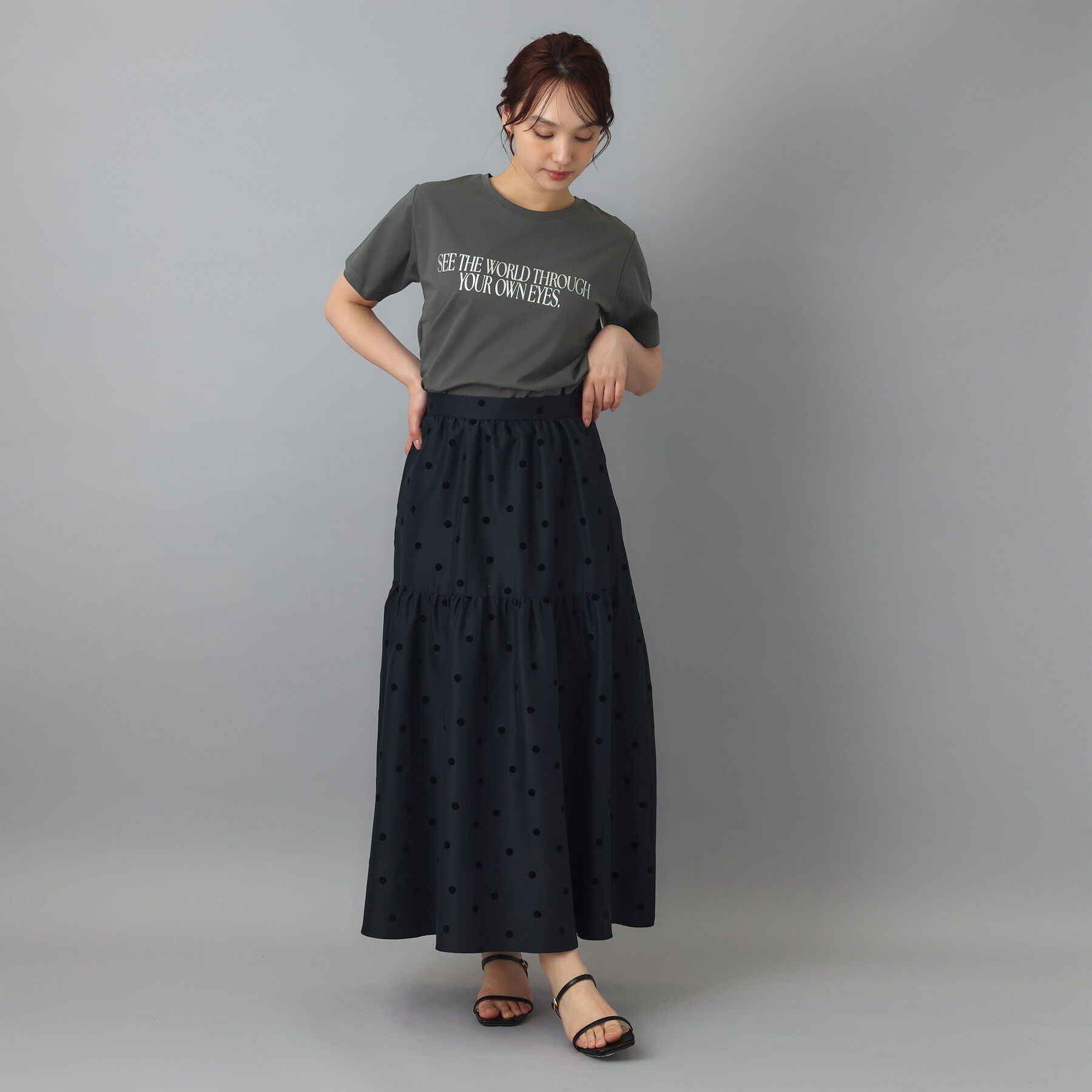 DRESSTERIOR「箔プリント ロゴTシャツ」|Tシャツ・カットソー|