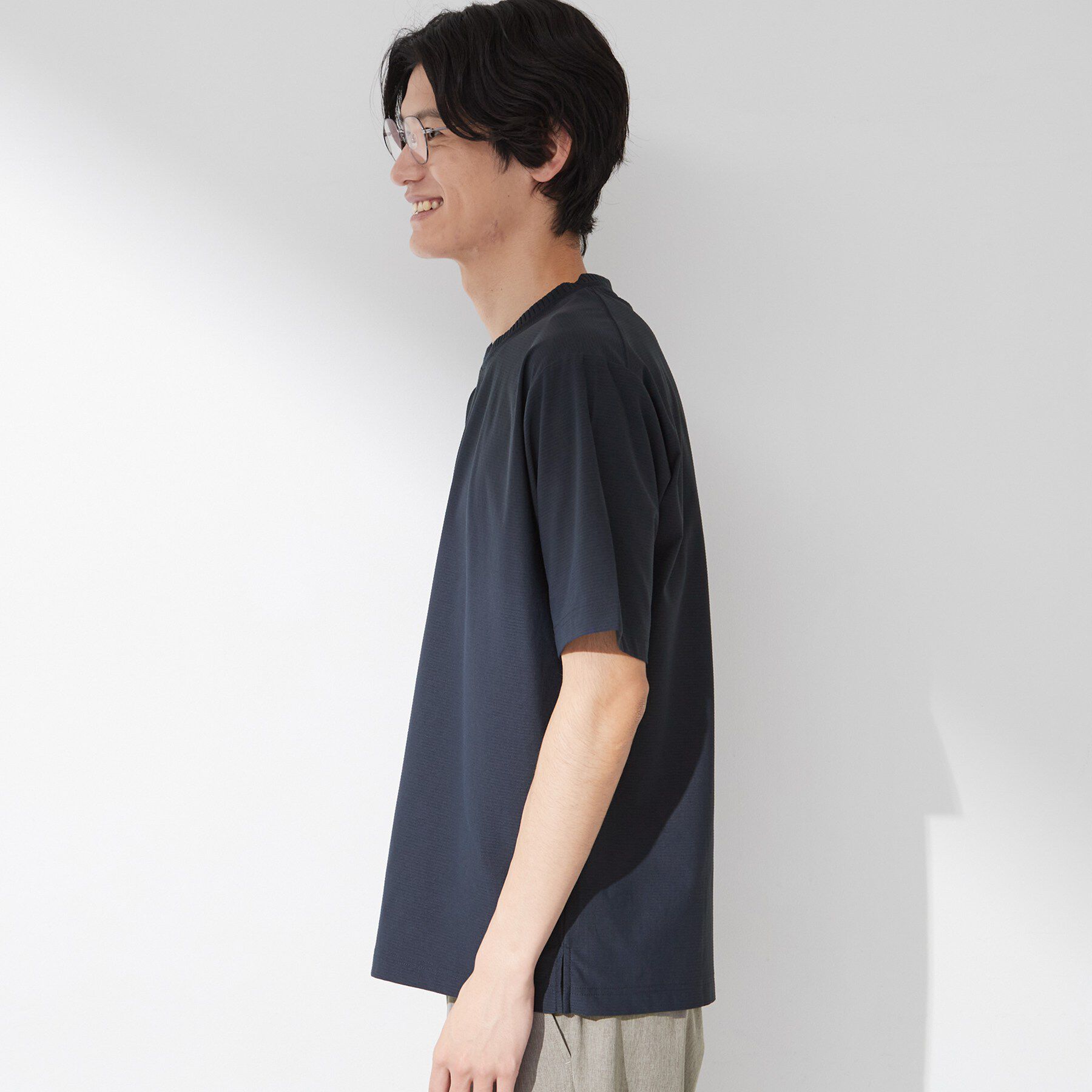 THE SHOP TK「【吸水速乾／UVカット／接触冷感】ミニリップル半袖Tシャツ」|Tシャツ・カットソー|