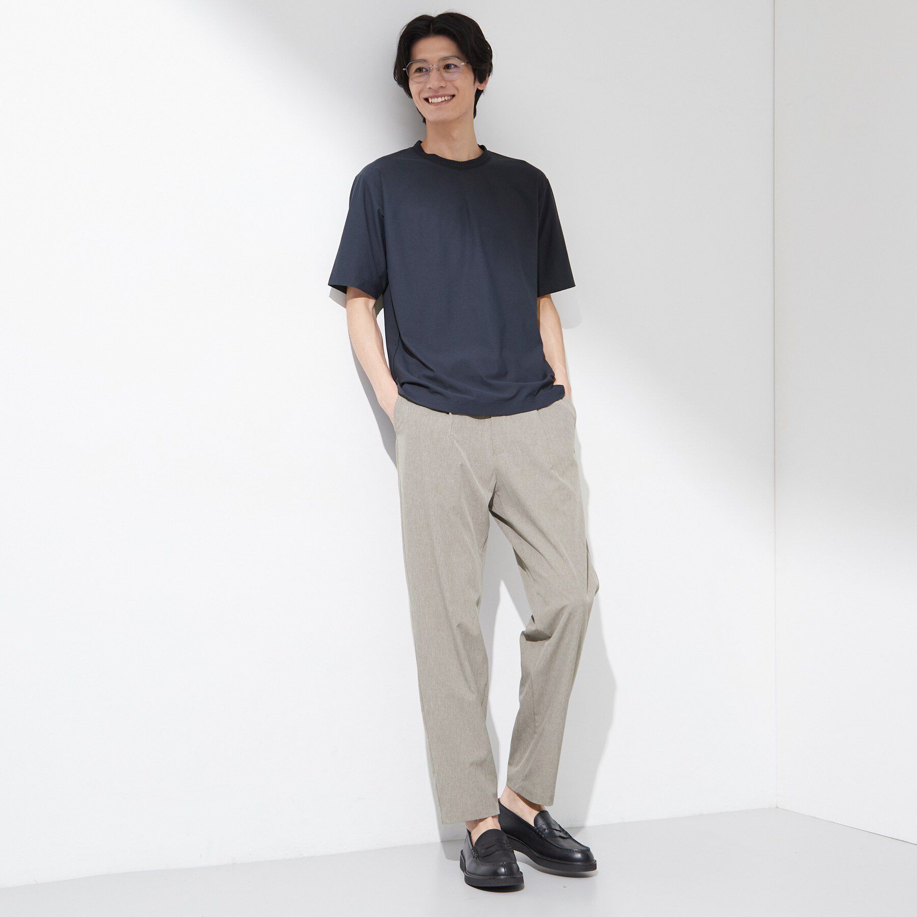 THE SHOP TK「【吸水速乾／UVカット／接触冷感】ミニリップル半袖Tシャツ」|Tシャツ・カットソー|