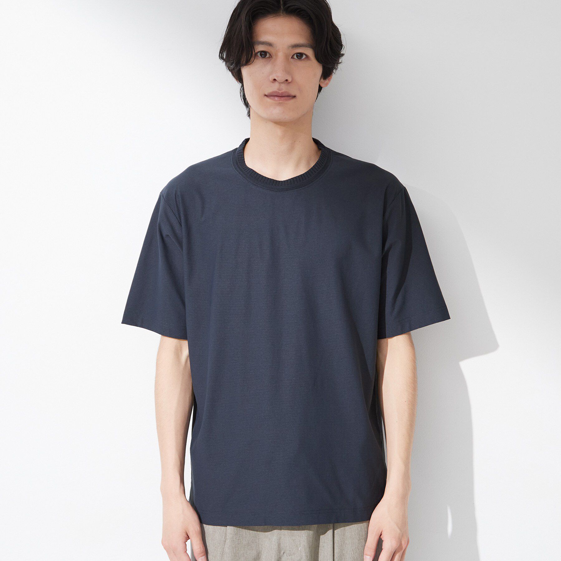 THE SHOP TK「【吸水速乾／UVカット／接触冷感】ミニリップル半袖Tシャツ」|Tシャツ・カットソー|