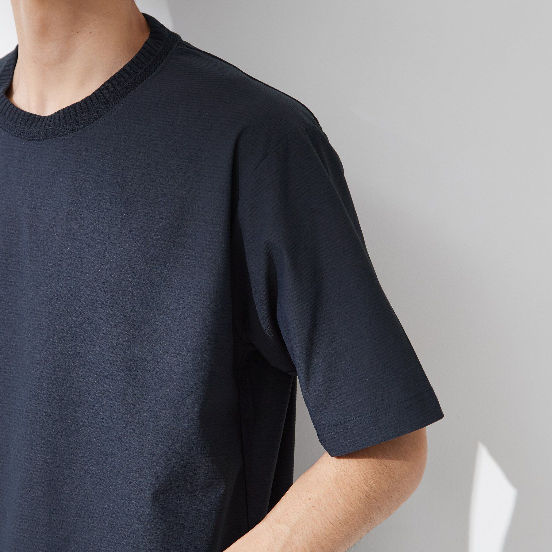 THE SHOP TK「【吸水速乾／UVカット／接触冷感】ミニリップル半袖Tシャツ」|Tシャツ・カットソー|