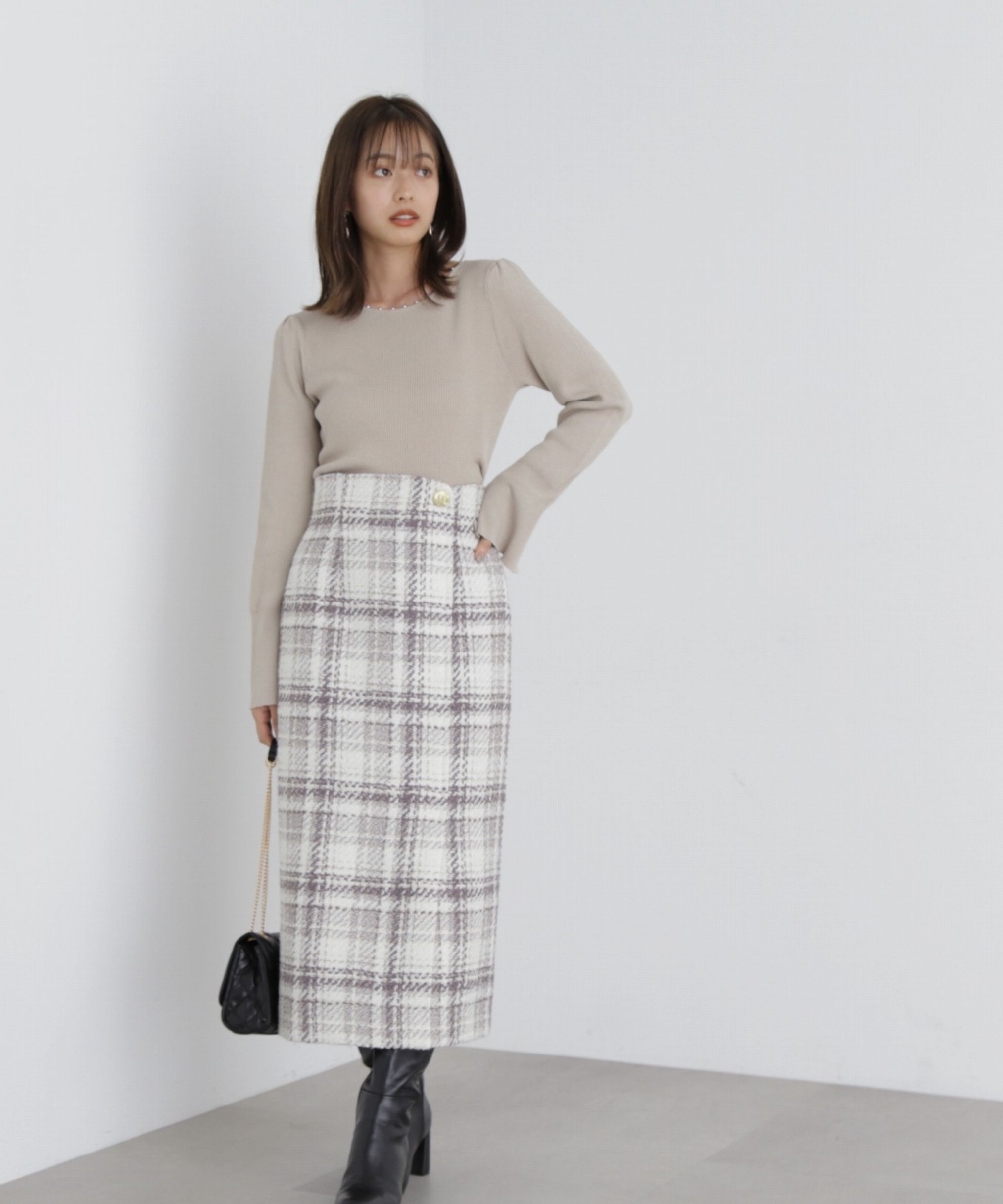 PROPORTION BODY DRESSING「チェックラップ風スカート」|スカート|