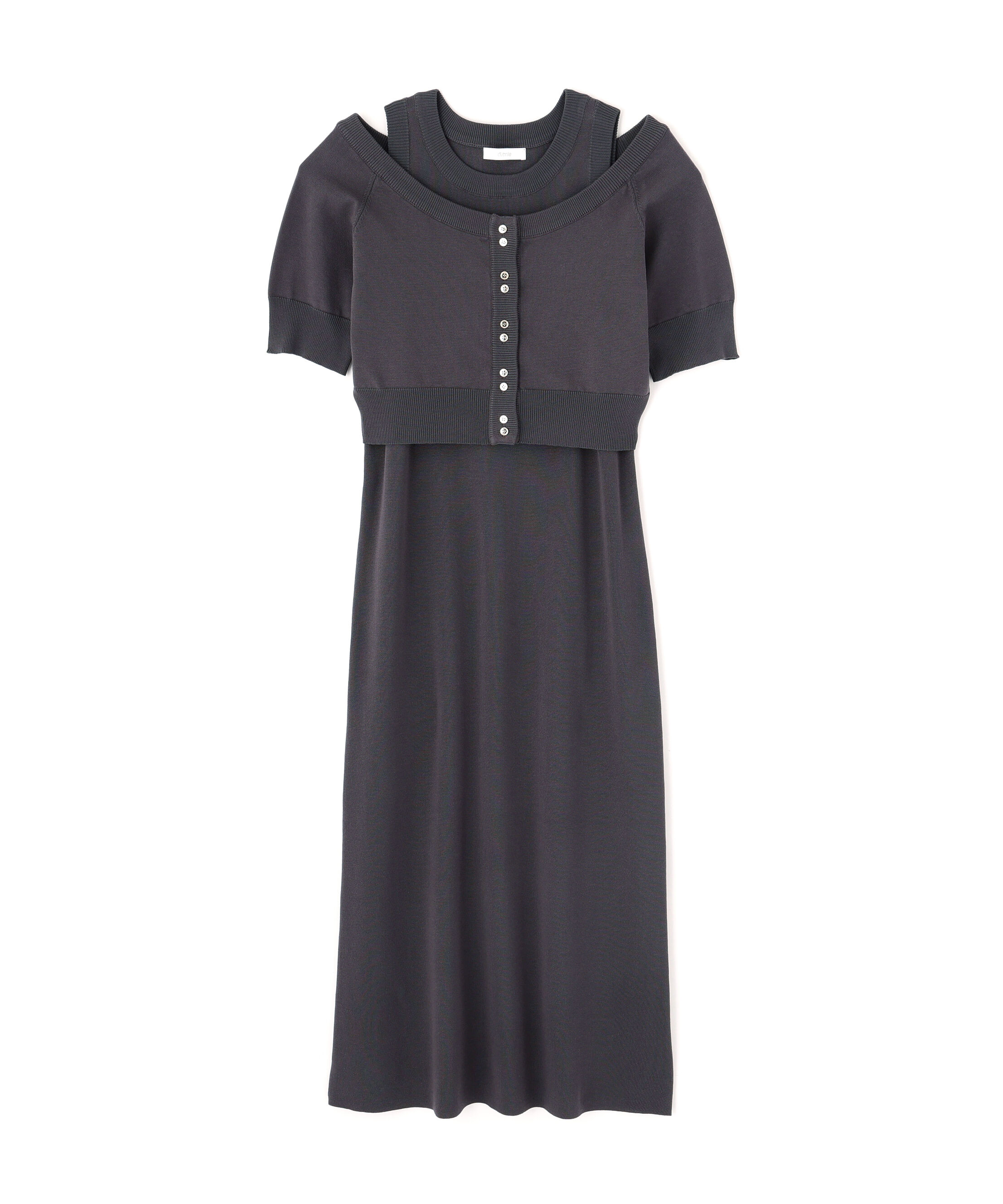 PROPORTION BODY DRESSING「＜中川紅葉さん着用＞ショートカーデレイヤードワンピース」|ワンピース|