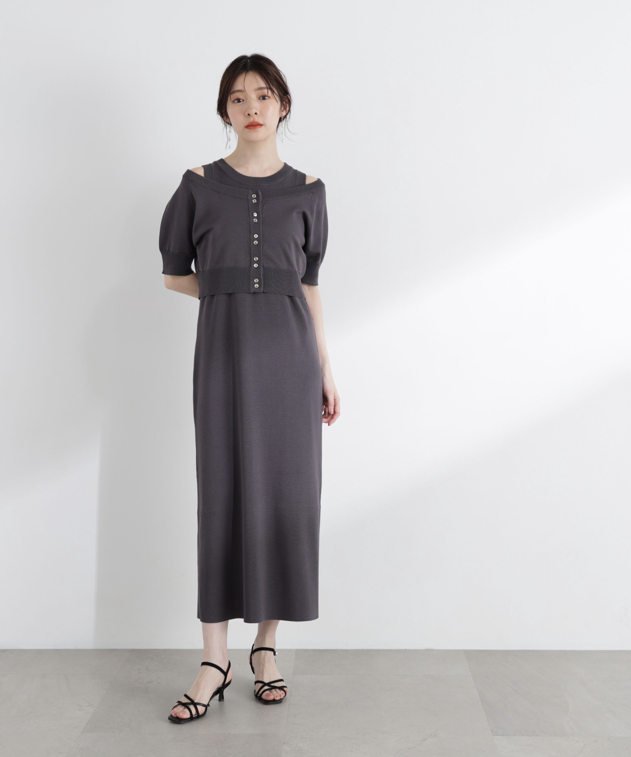 PROPORTION BODY DRESSING「＜中川紅葉さん着用＞ショートカーデレイヤードワンピース」|ワンピース|