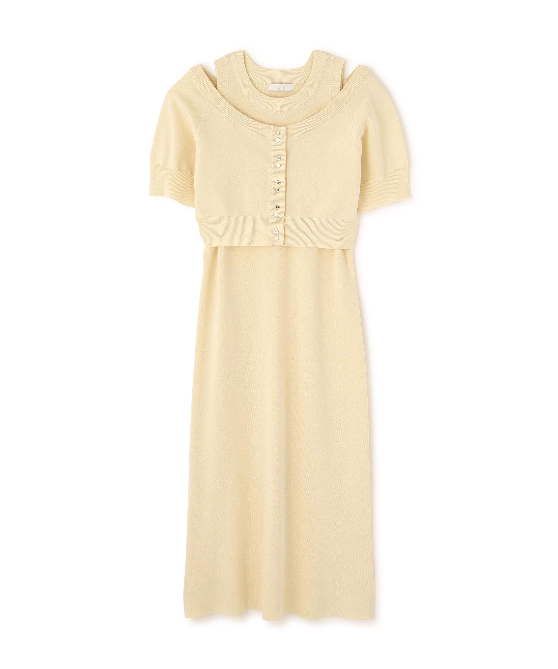 PROPORTION BODY DRESSING「＜中川紅葉さん着用＞ショートカーデレイヤードワンピース」|ワンピース|