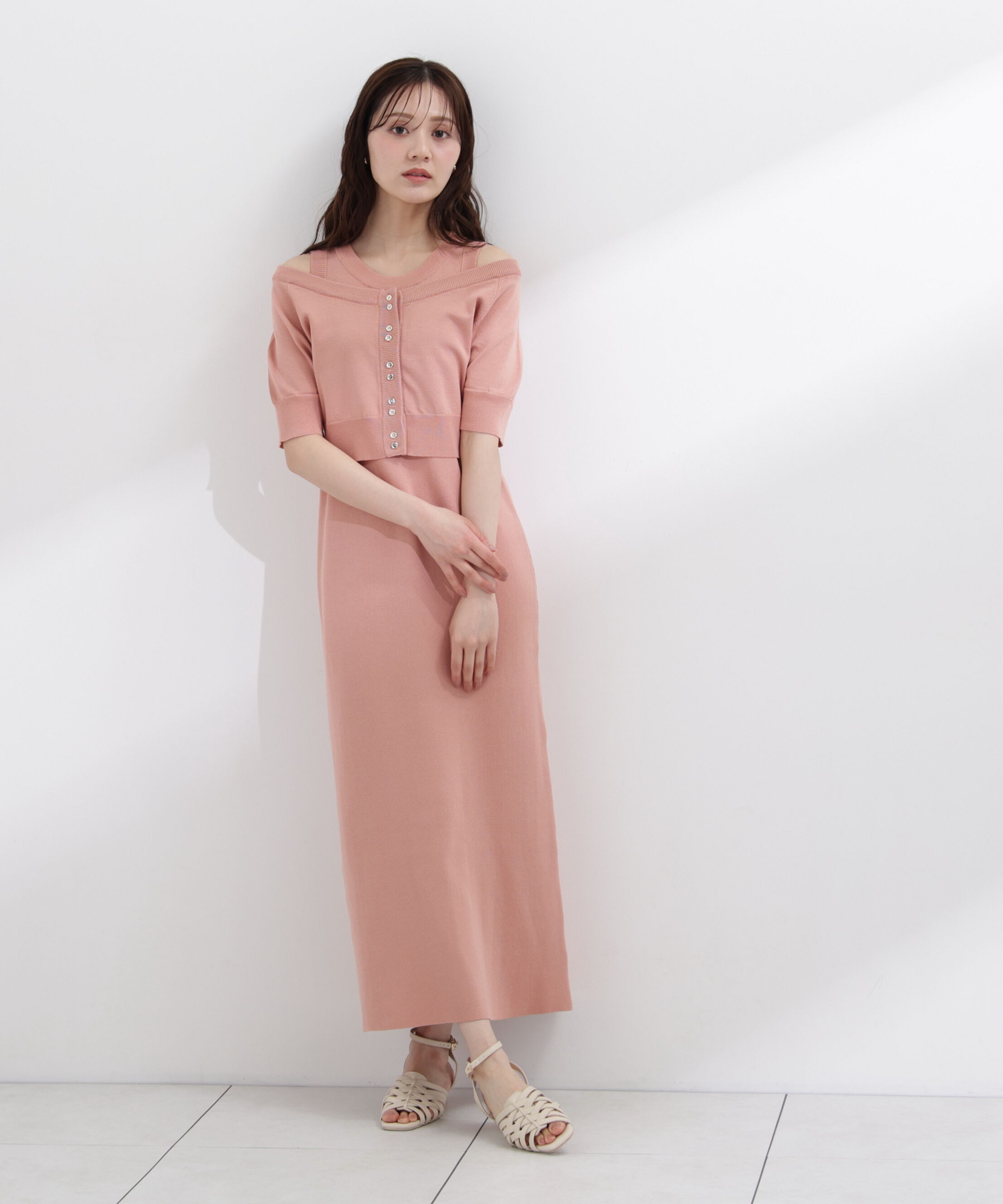 PROPORTION BODY DRESSING「＜中川紅葉さん着用＞ショートカーデレイヤードワンピース」|ワンピース|