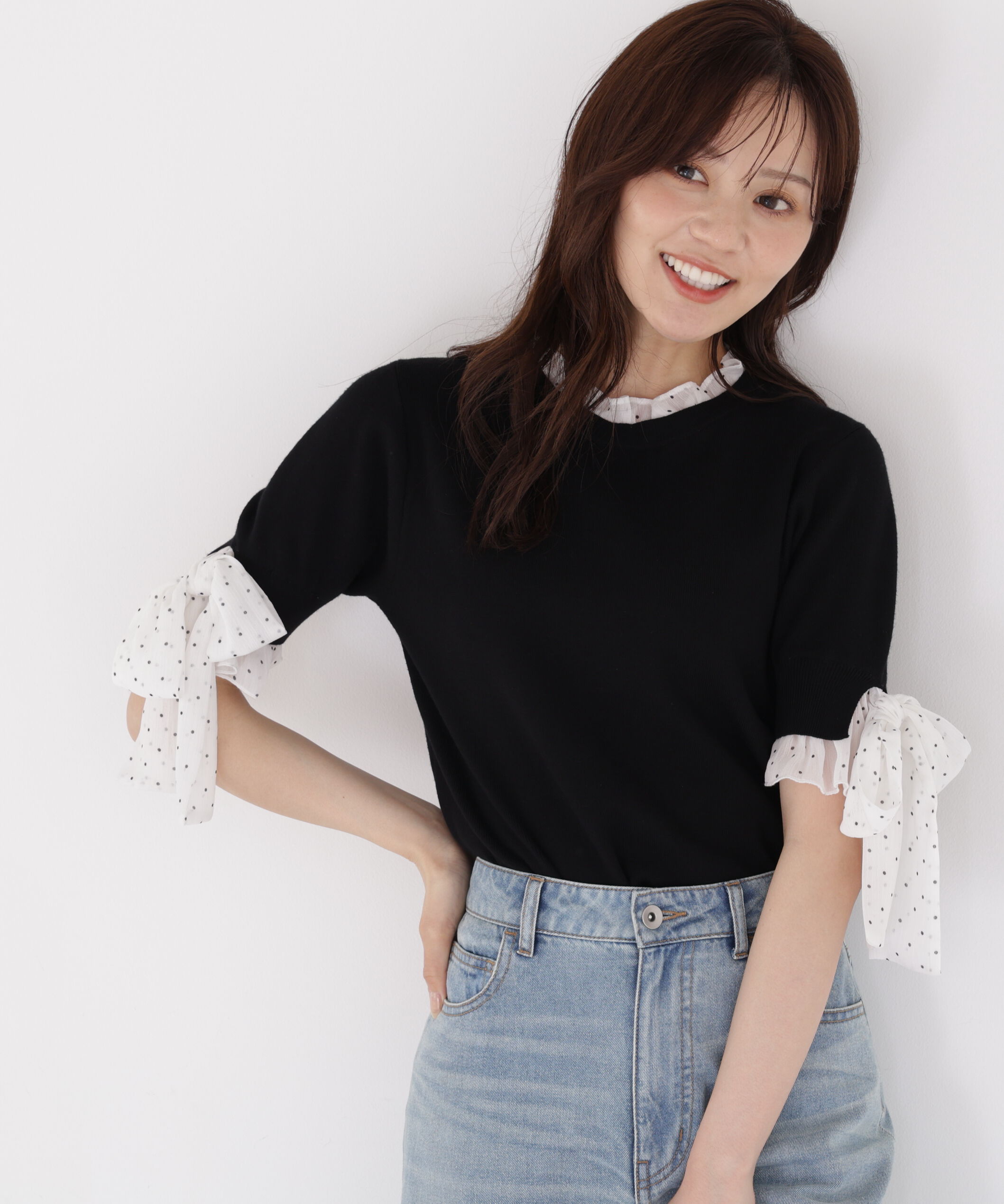 PROPORTION BODY DRESSING「リボンドッキングニット」|ニット・セーター|