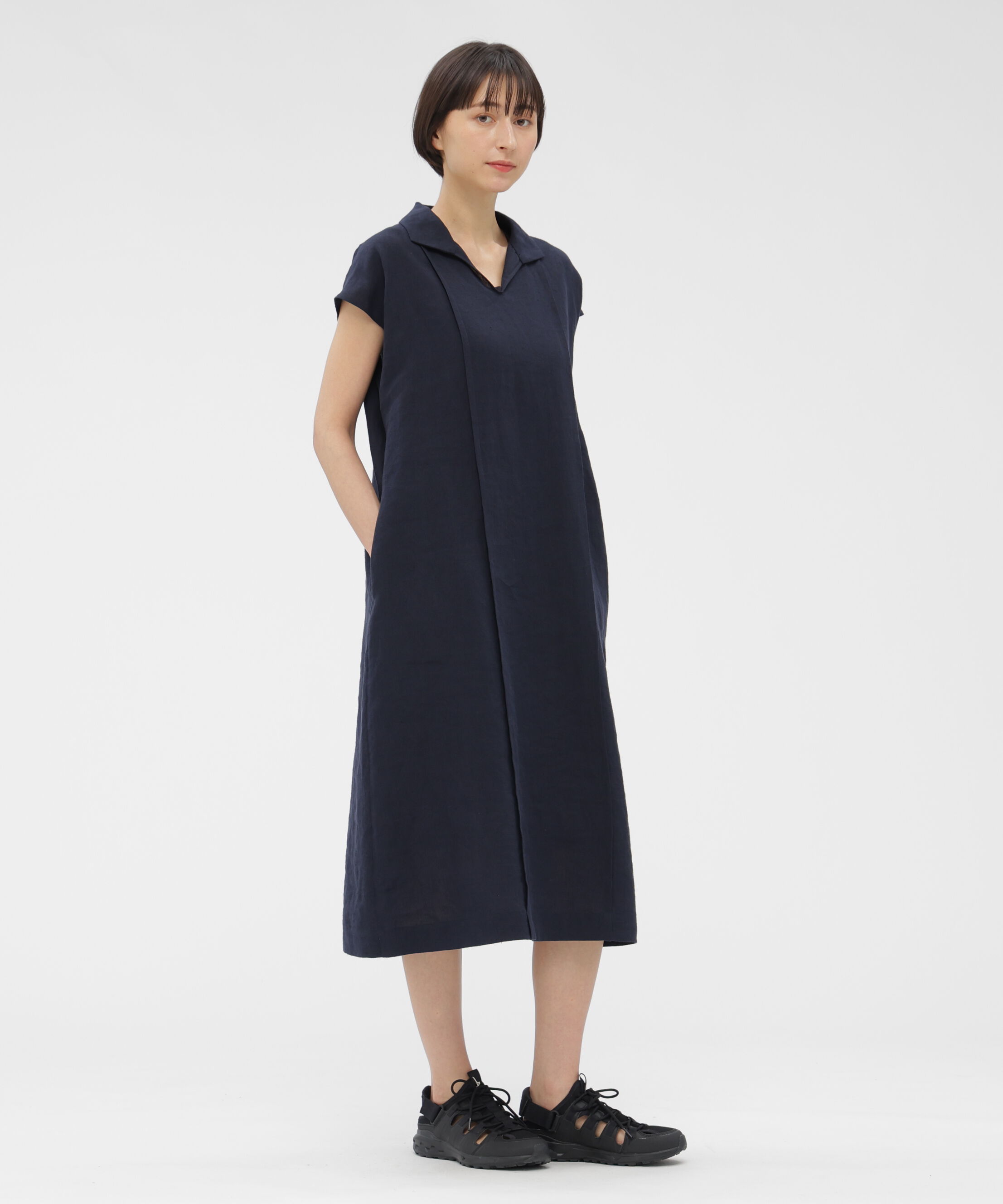  「LINEN DRESS」|ワンピース|NAVY