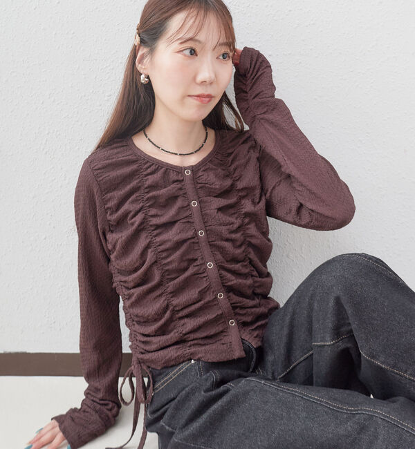 archives「シャーリングドロストカットＴＯＰＳ」|Tシャツ・カットソー|BROWN