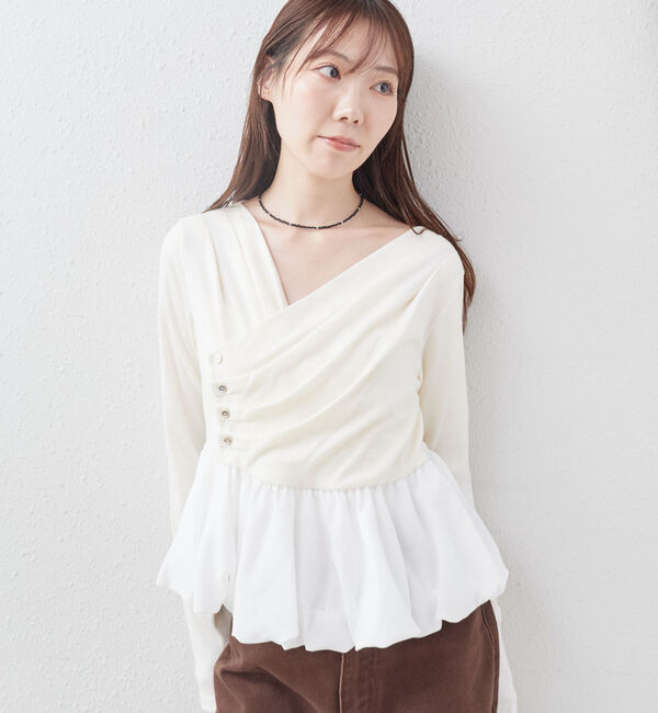 archives「【ＯＮかわ】タックドレープバルーンドッキングＴＯＰＳ」|Tシャツ・カットソー|