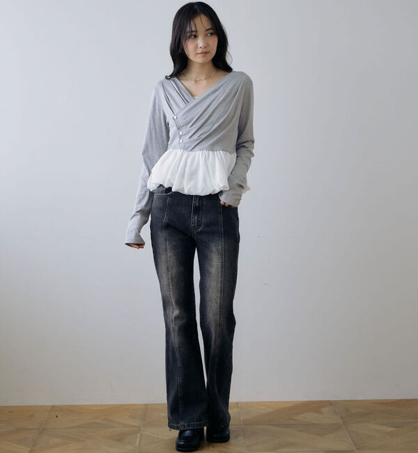 archives「【ＯＮかわ】タックドレープバルーンドッキングＴＯＰＳ」|Tシャツ・カットソー|