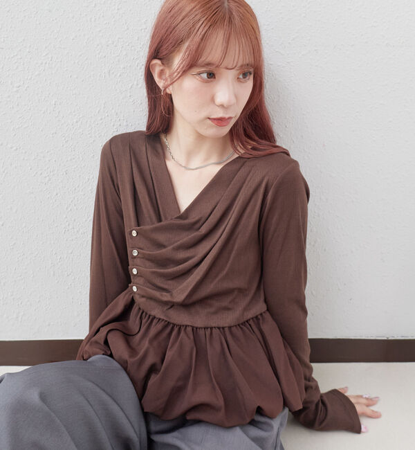 archives「【ＯＮかわ】タックドレープバルーンドッキングＴＯＰＳ」|Tシャツ・カットソー|